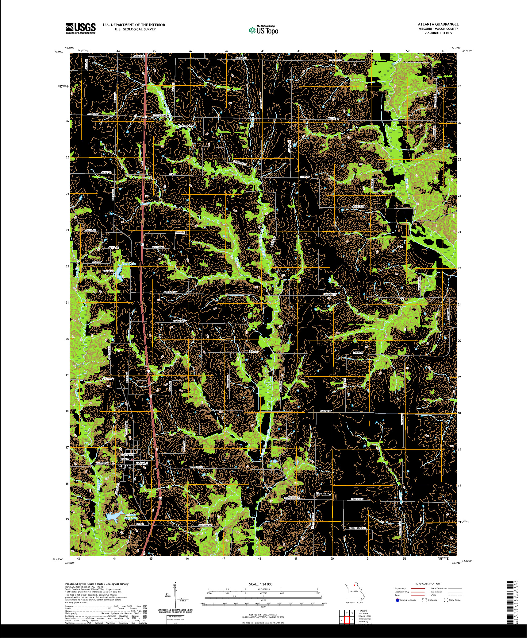 USGS US TOPO 7.5-MINUTE MAP FOR ATLANTA, MO 2021