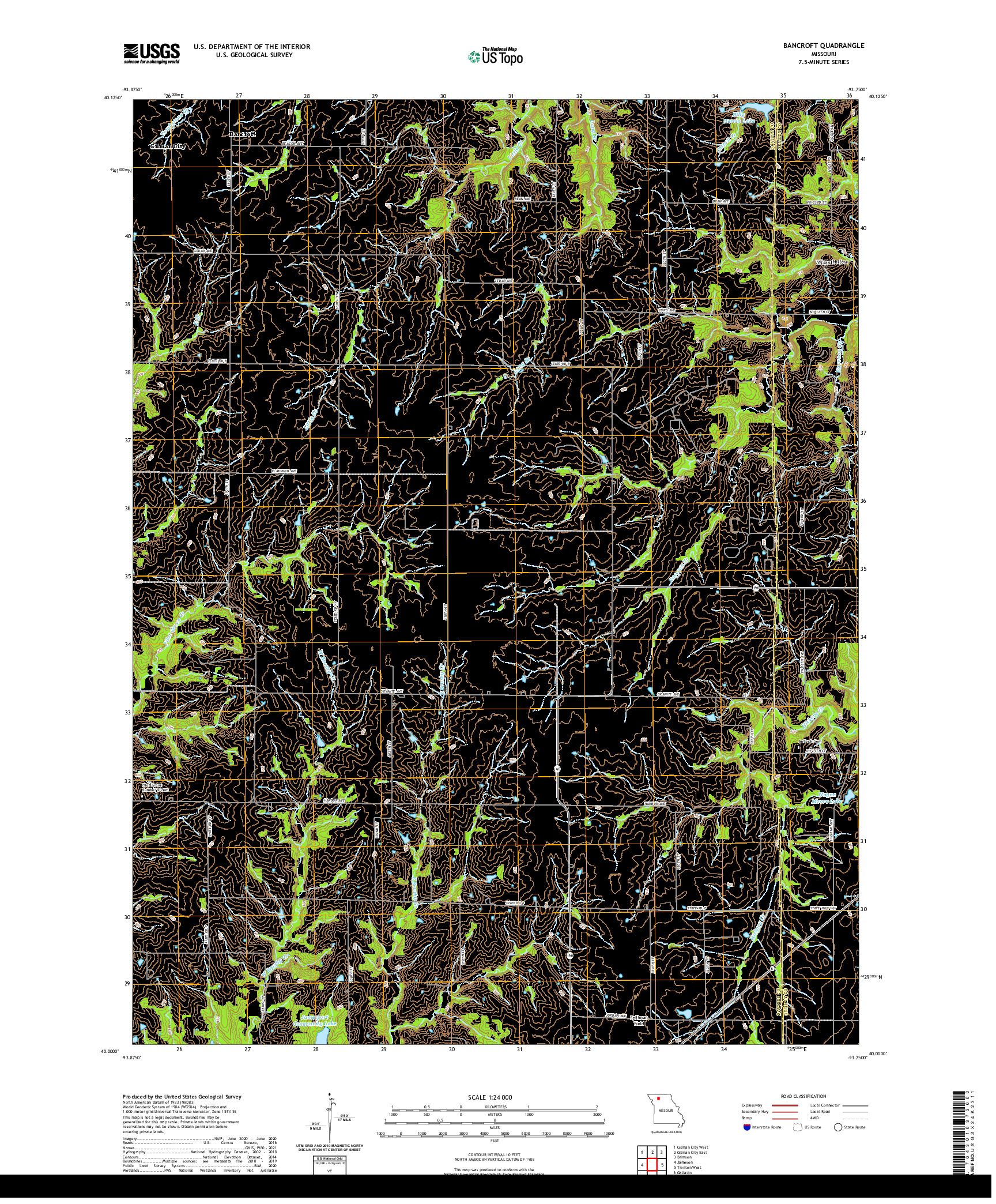 USGS US TOPO 7.5-MINUTE MAP FOR BANCROFT, MO 2021