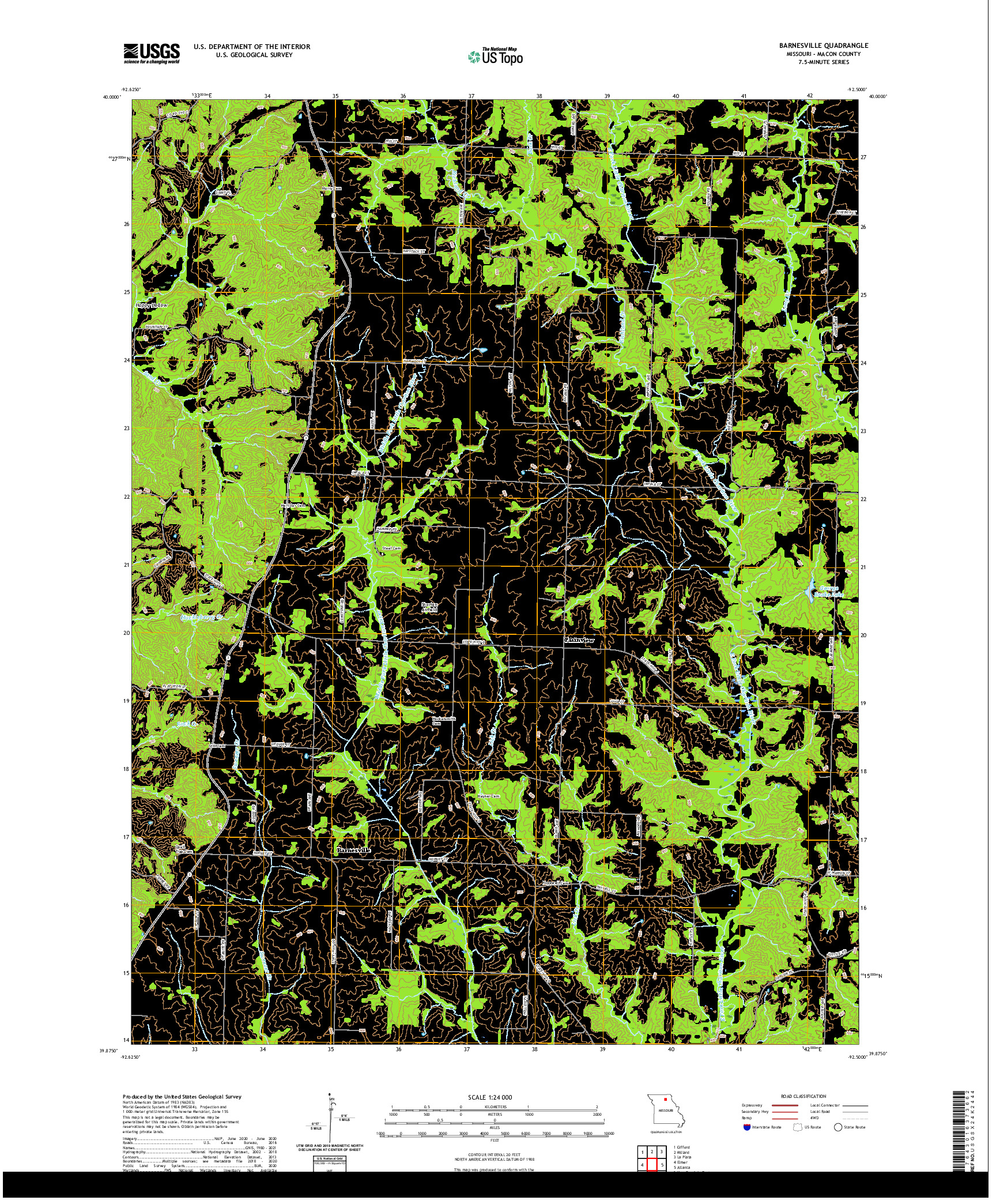 USGS US TOPO 7.5-MINUTE MAP FOR BARNESVILLE, MO 2021