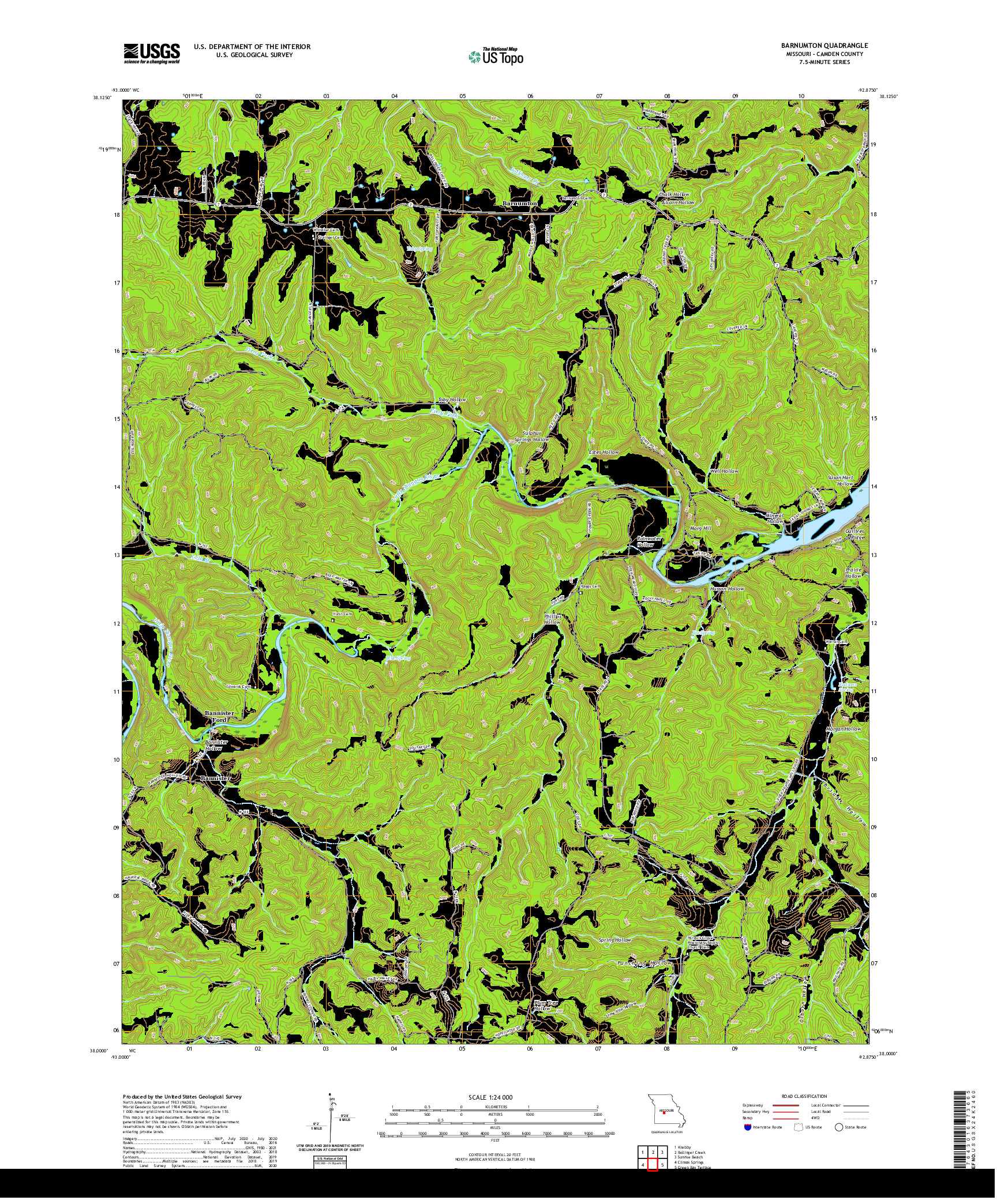 USGS US TOPO 7.5-MINUTE MAP FOR BARNUMTON, MO 2021