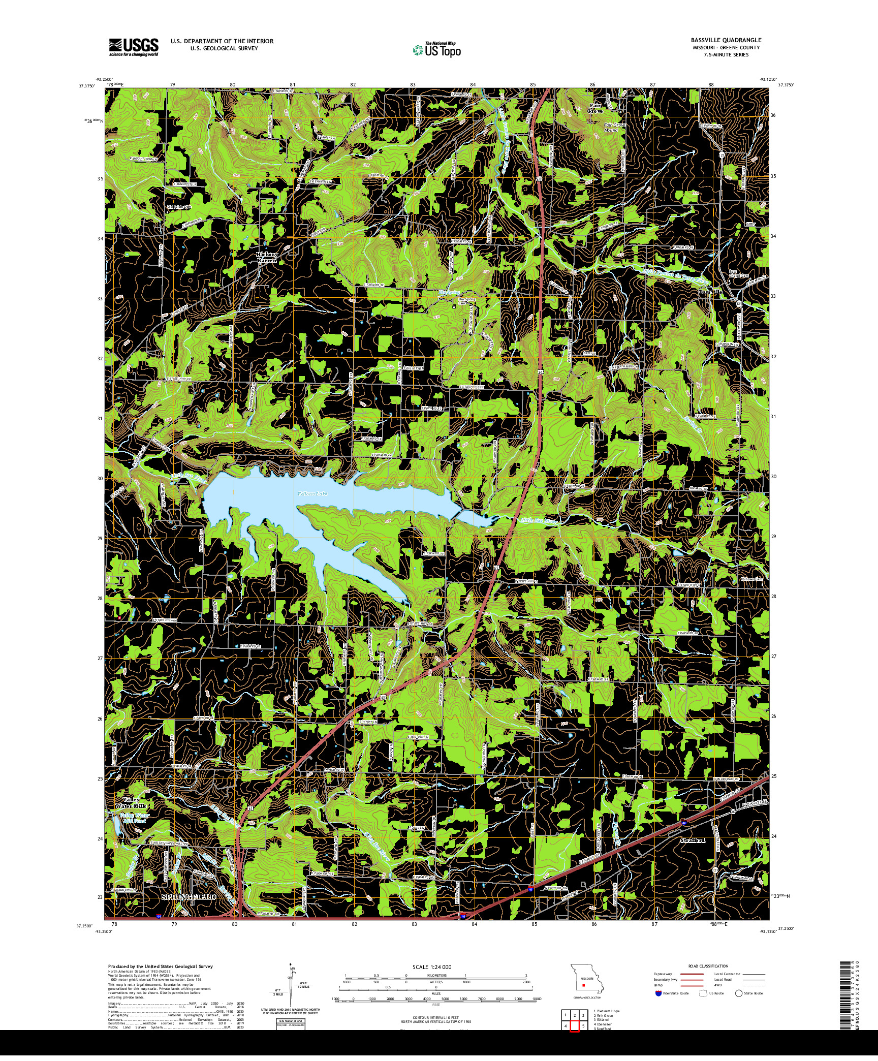 USGS US TOPO 7.5-MINUTE MAP FOR BASSVILLE, MO 2021