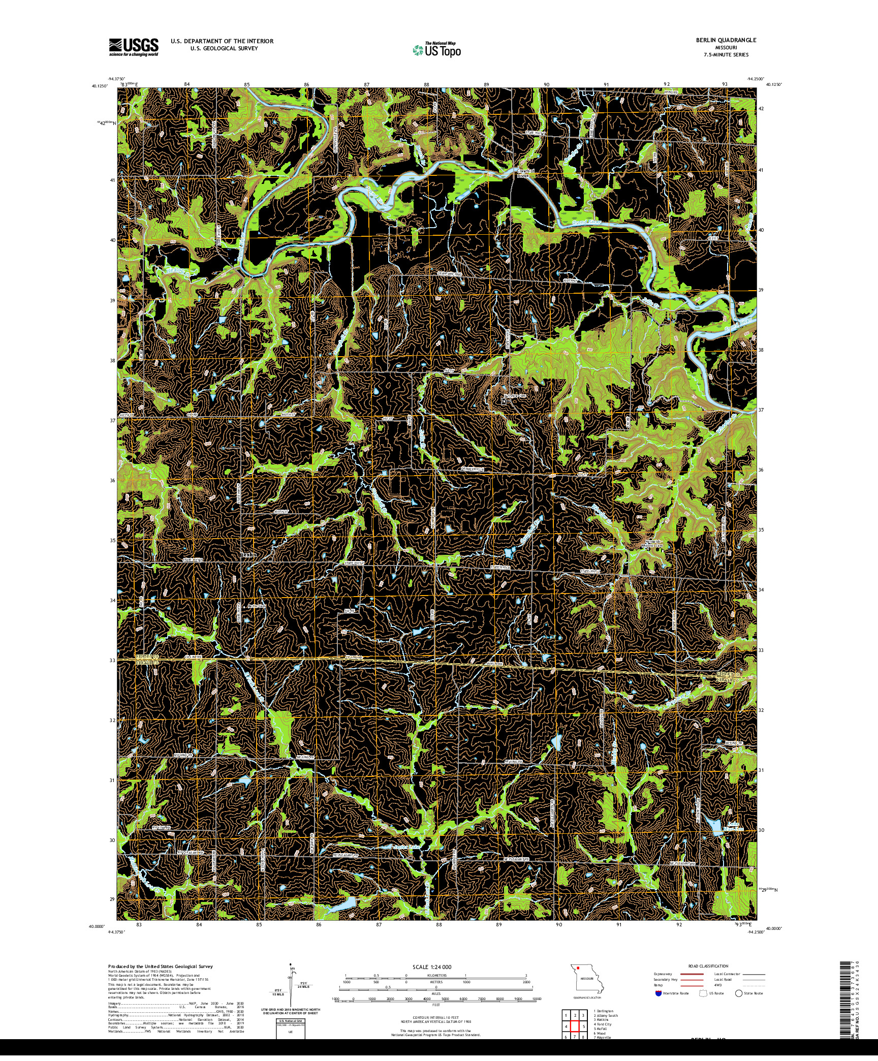 USGS US TOPO 7.5-MINUTE MAP FOR BERLIN, MO 2021