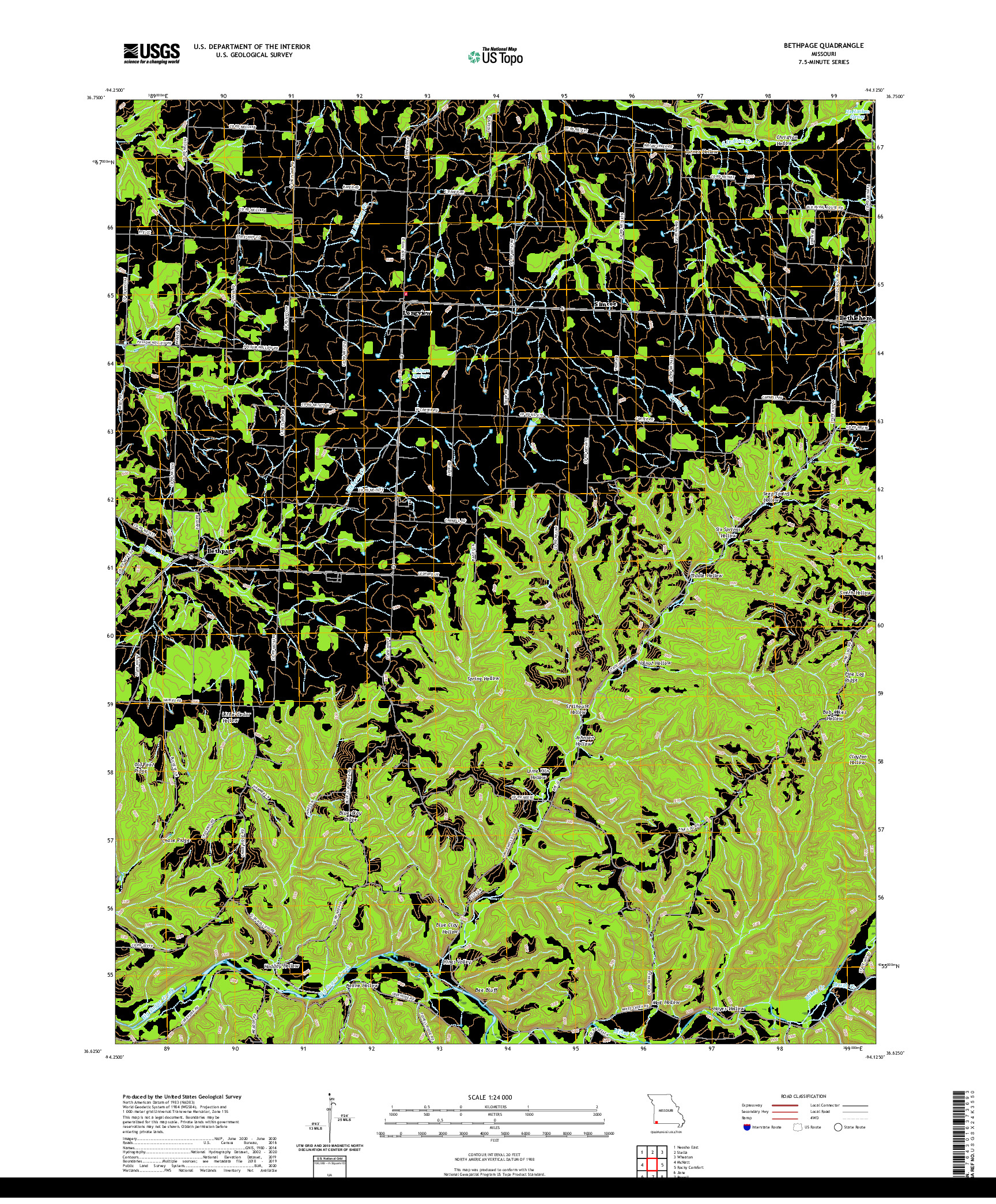 USGS US TOPO 7.5-MINUTE MAP FOR BETHPAGE, MO 2021