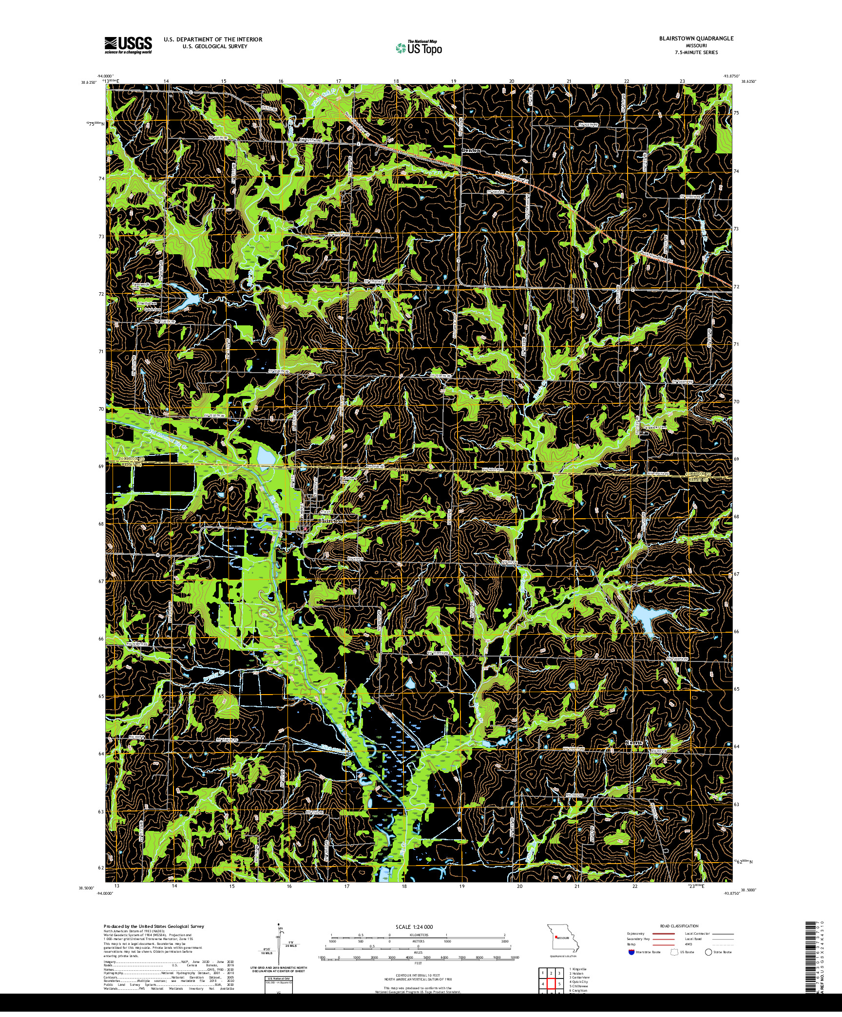 USGS US TOPO 7.5-MINUTE MAP FOR BLAIRSTOWN, MO 2021