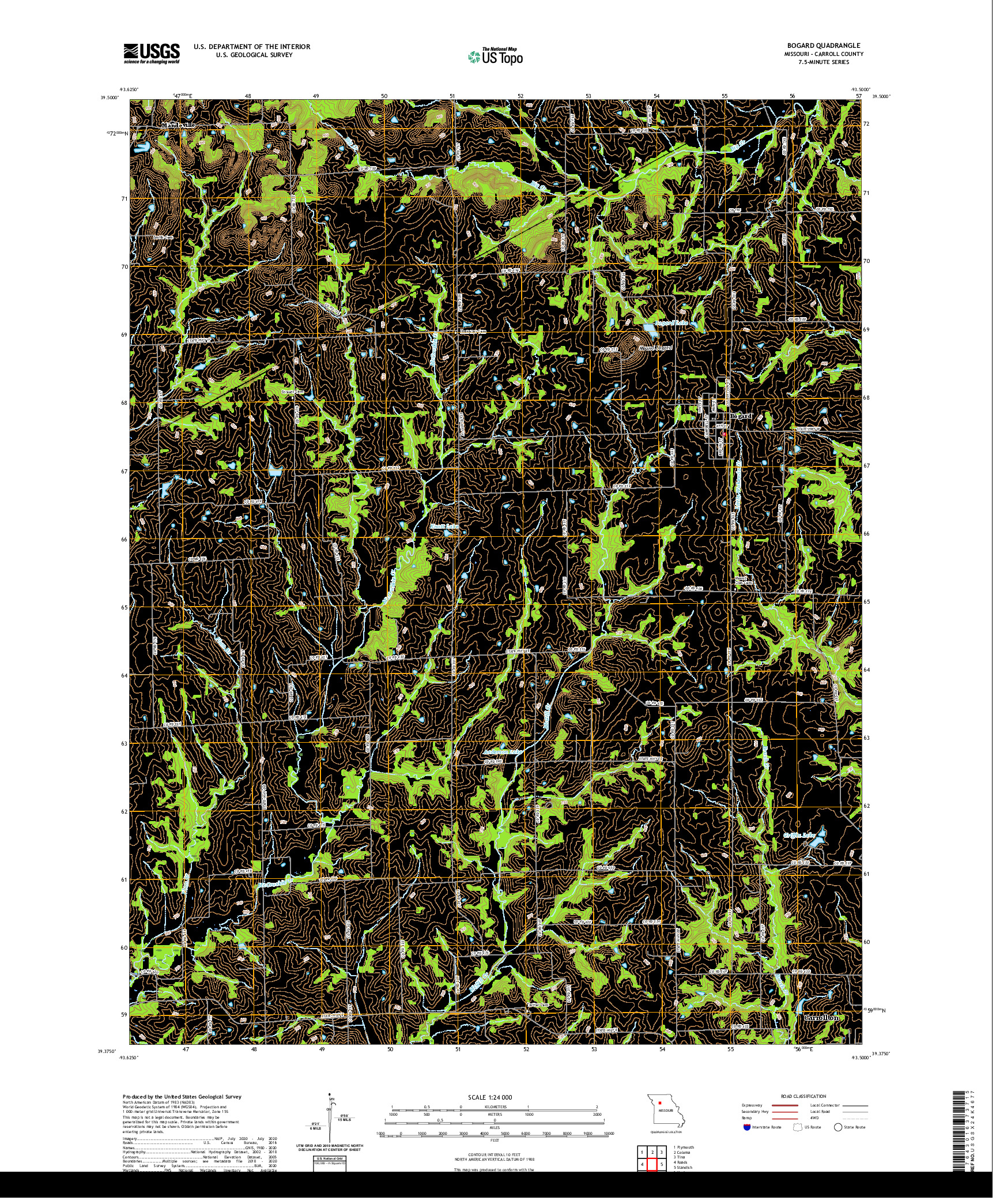 USGS US TOPO 7.5-MINUTE MAP FOR BOGARD, MO 2021