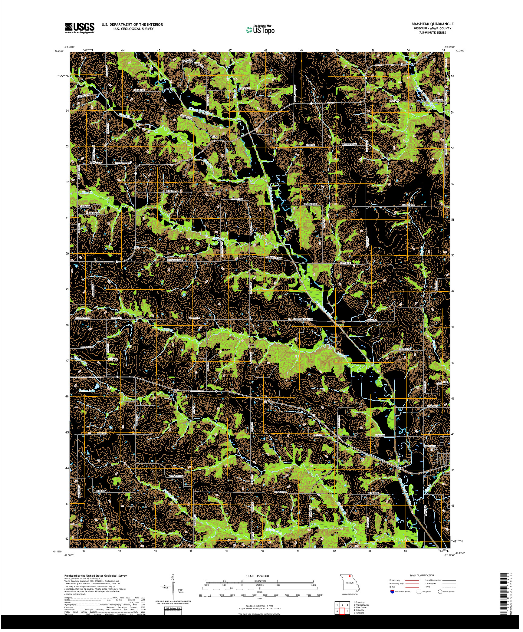 USGS US TOPO 7.5-MINUTE MAP FOR BRASHEAR, MO 2021