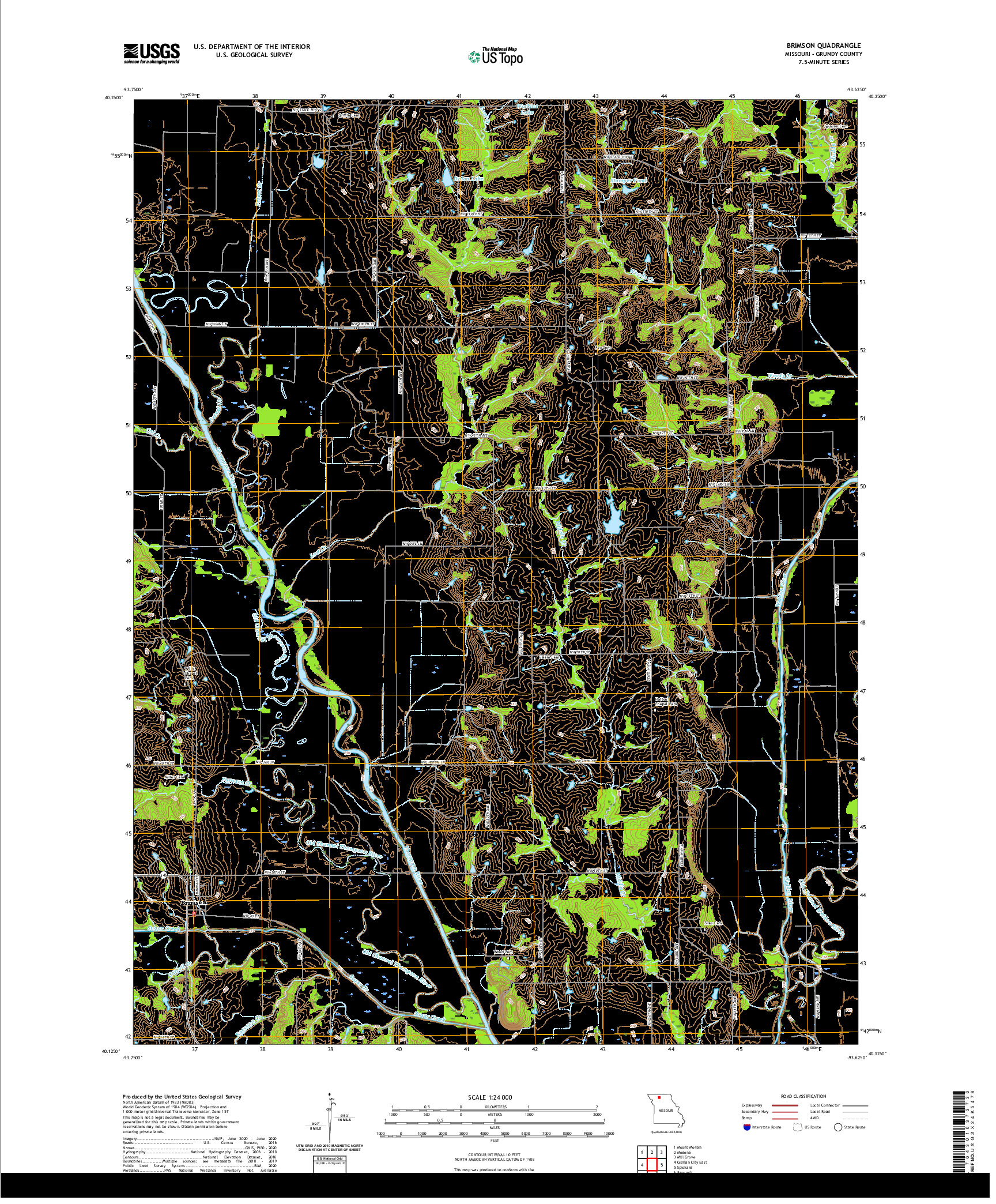USGS US TOPO 7.5-MINUTE MAP FOR BRIMSON, MO 2021