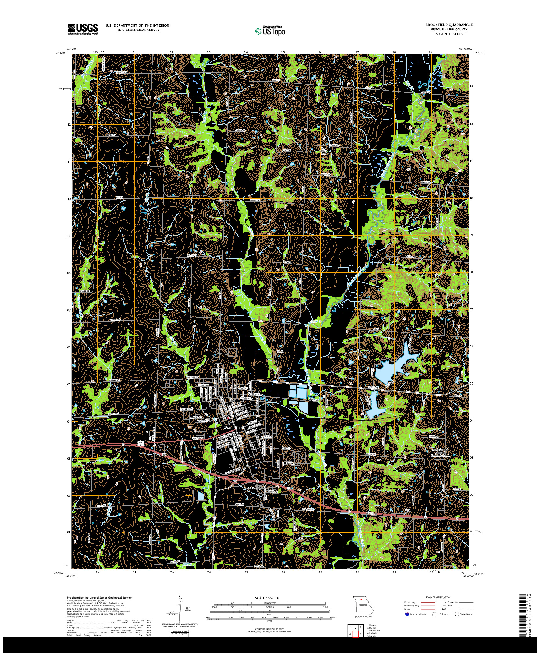 USGS US TOPO 7.5-MINUTE MAP FOR BROOKFIELD, MO 2021
