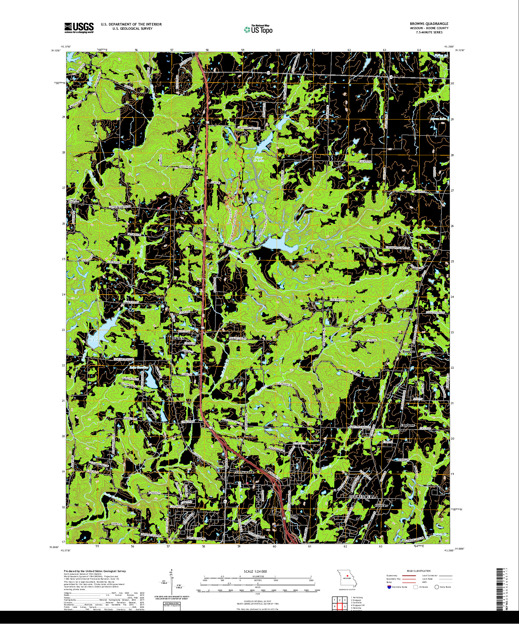 USGS US TOPO 7.5-MINUTE MAP FOR BROWNS, MO 2021