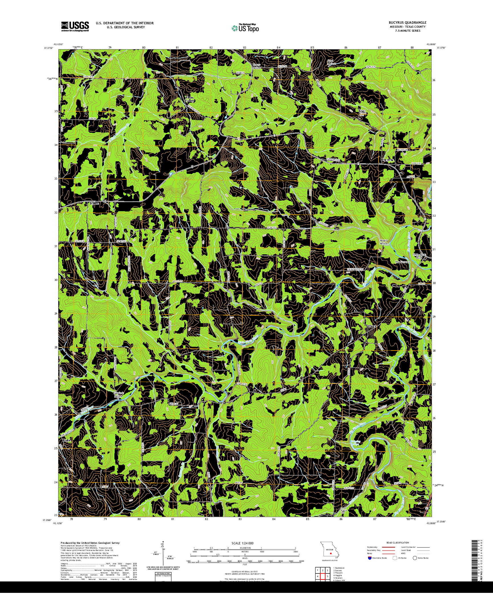 USGS US TOPO 7.5-MINUTE MAP FOR BUCYRUS, MO 2021