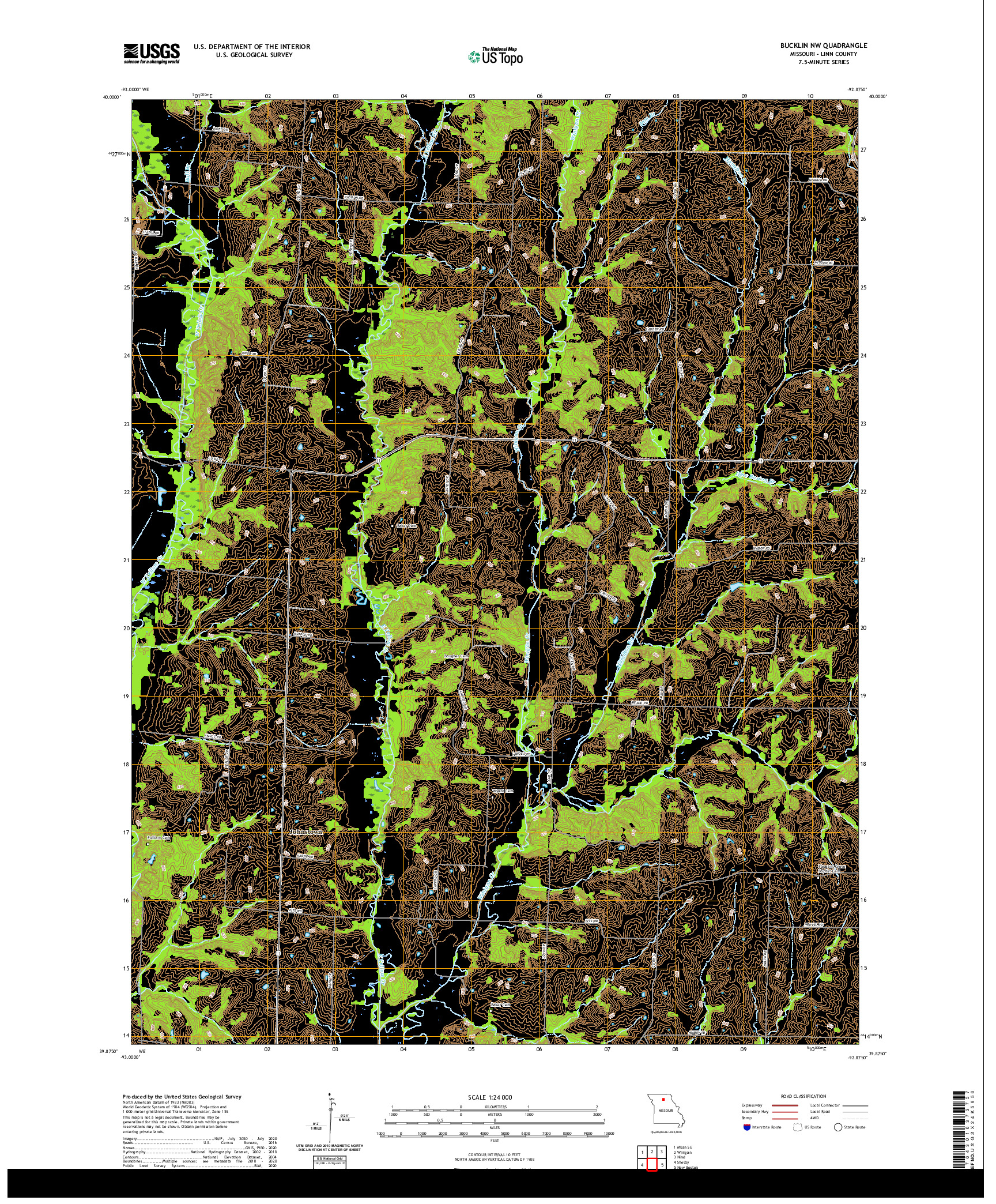 USGS US TOPO 7.5-MINUTE MAP FOR BUCKLIN NW, MO 2021