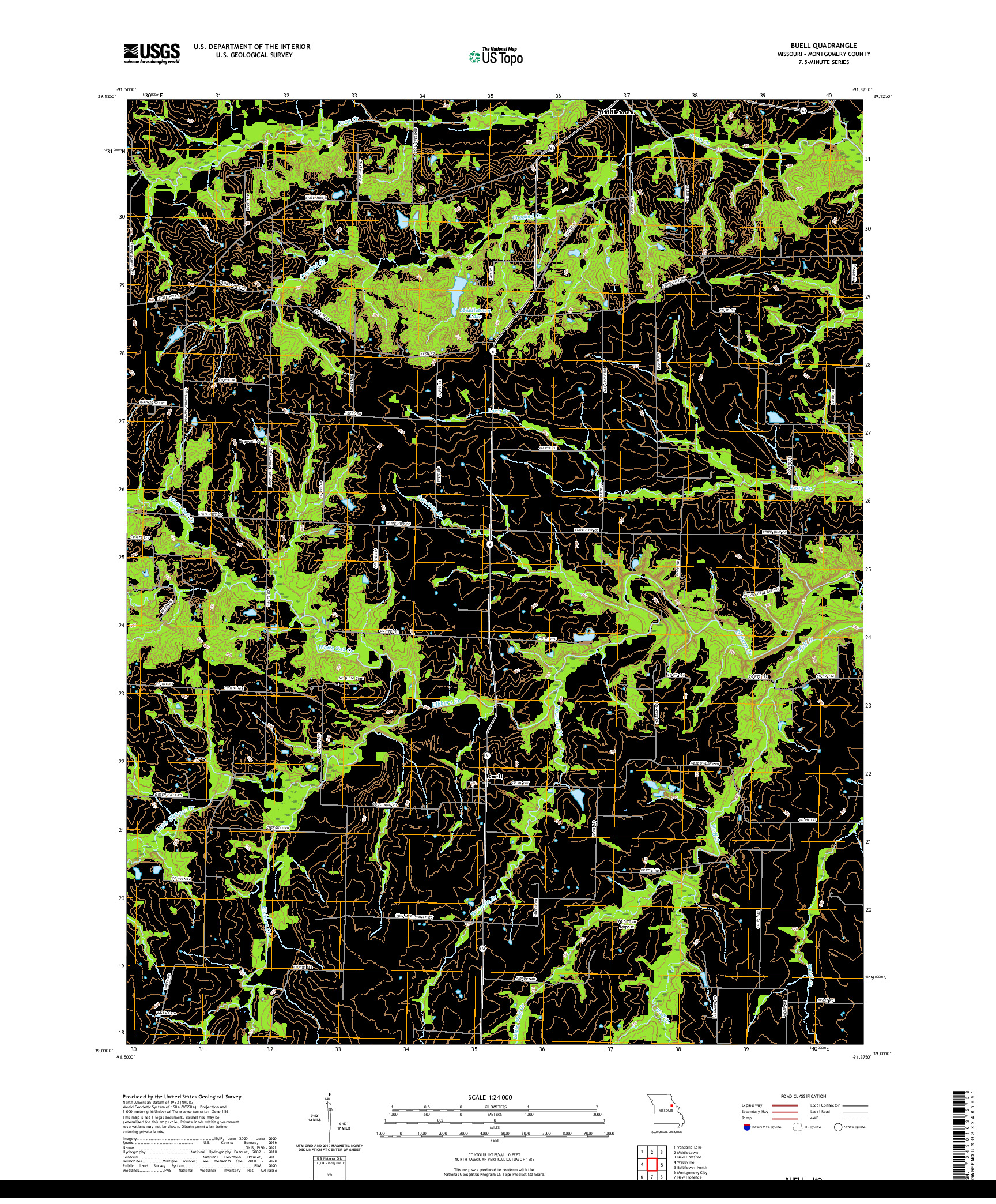 USGS US TOPO 7.5-MINUTE MAP FOR BUELL, MO 2021