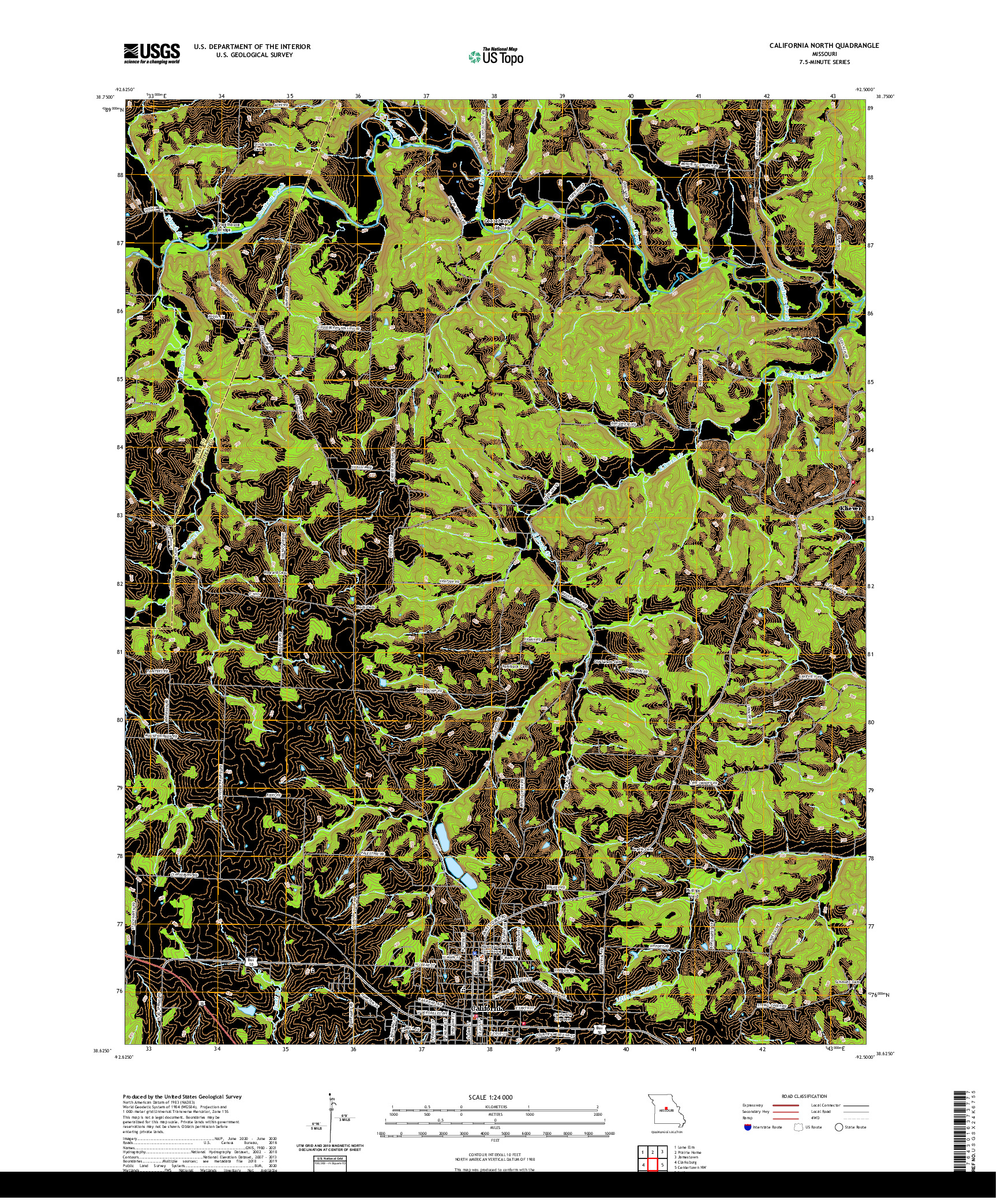 USGS US TOPO 7.5-MINUTE MAP FOR CALIFORNIA NORTH, MO 2021