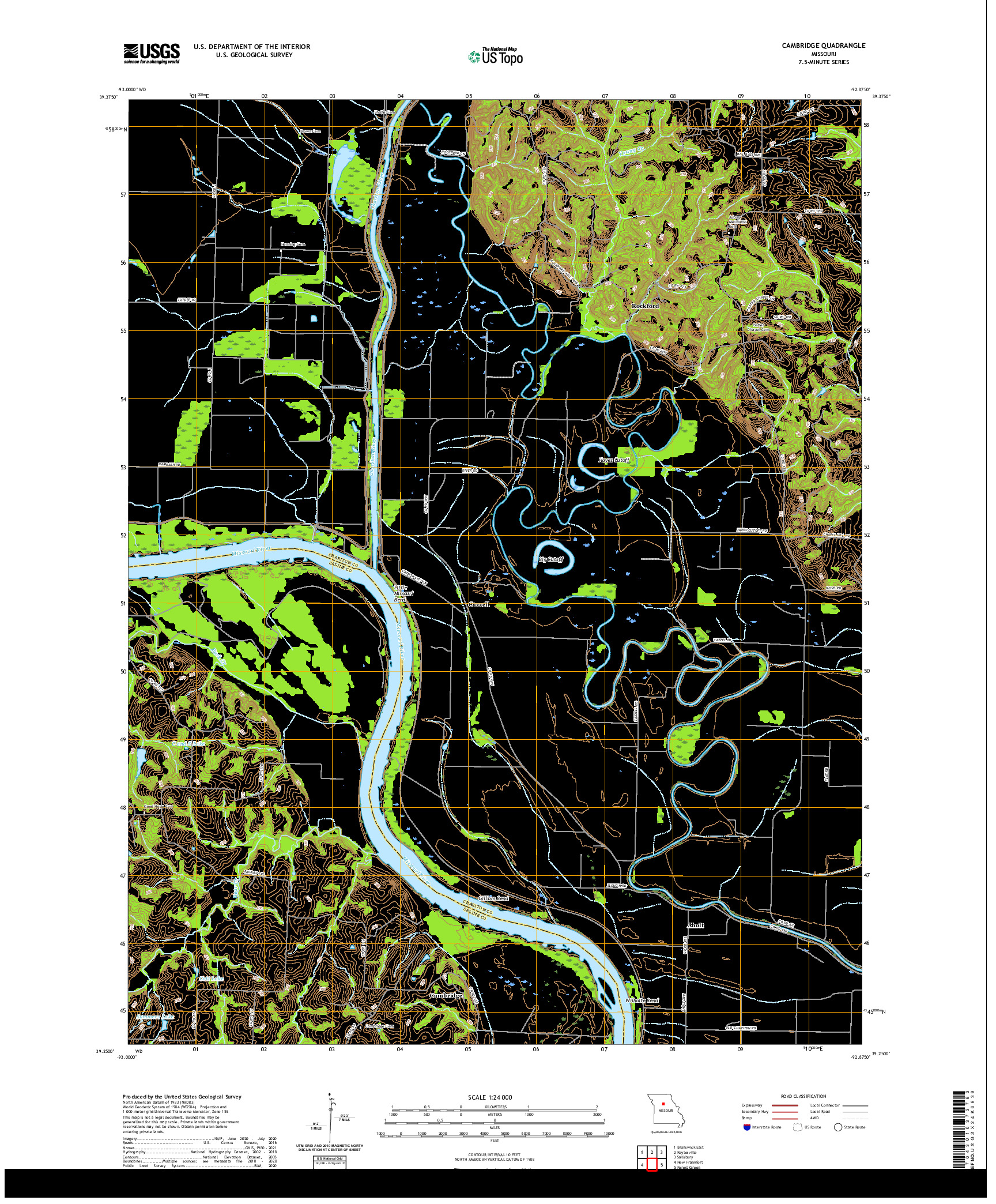 USGS US TOPO 7.5-MINUTE MAP FOR CAMBRIDGE, MO 2021