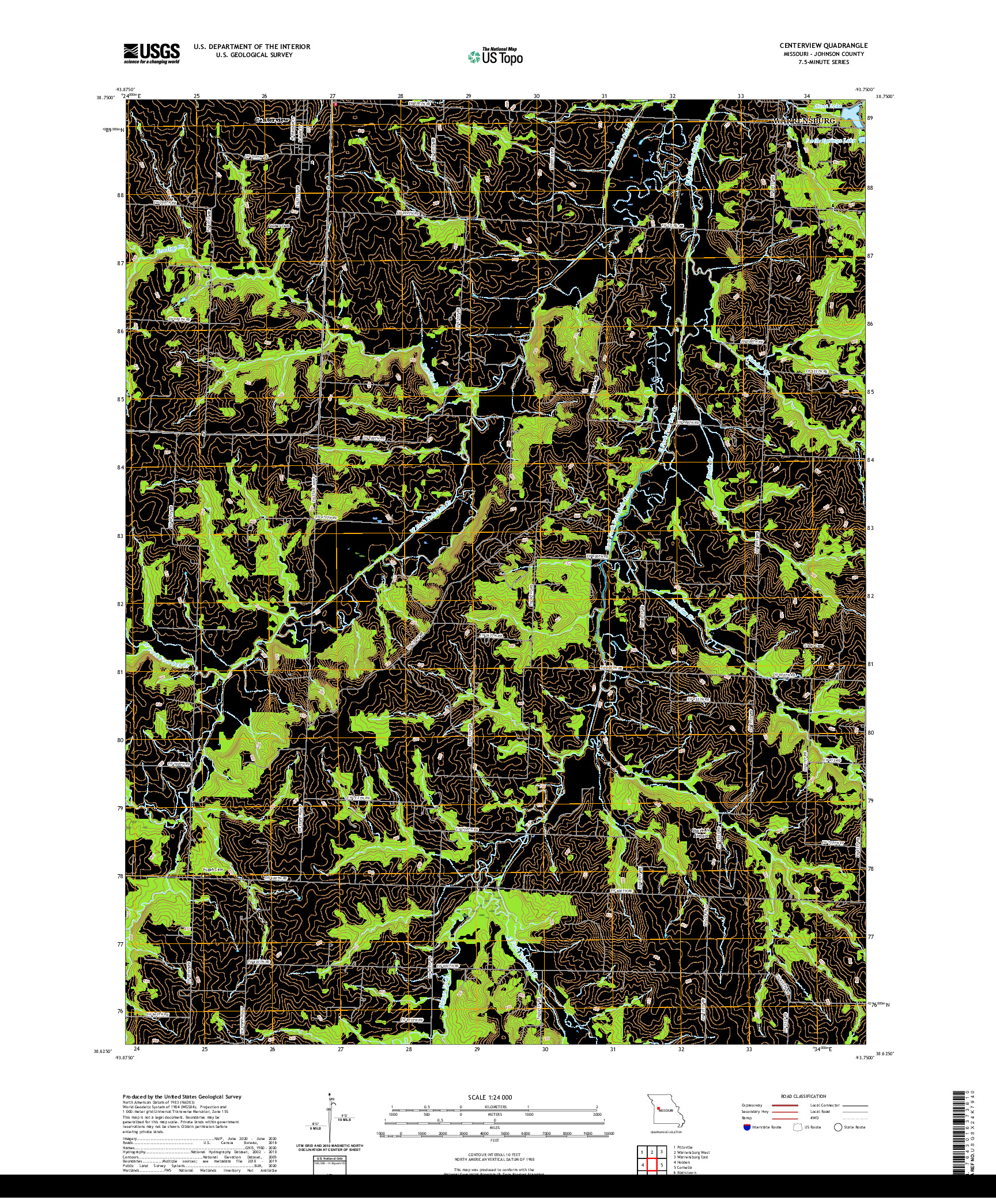 USGS US TOPO 7.5-MINUTE MAP FOR CENTERVIEW, MO 2021