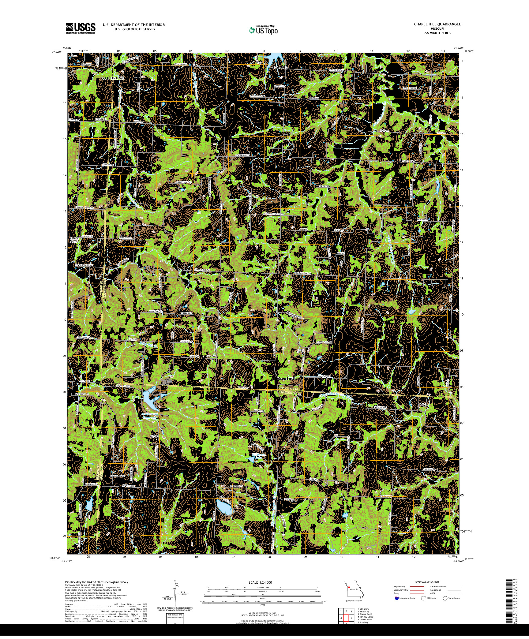 USGS US TOPO 7.5-MINUTE MAP FOR CHAPEL HILL, MO 2021