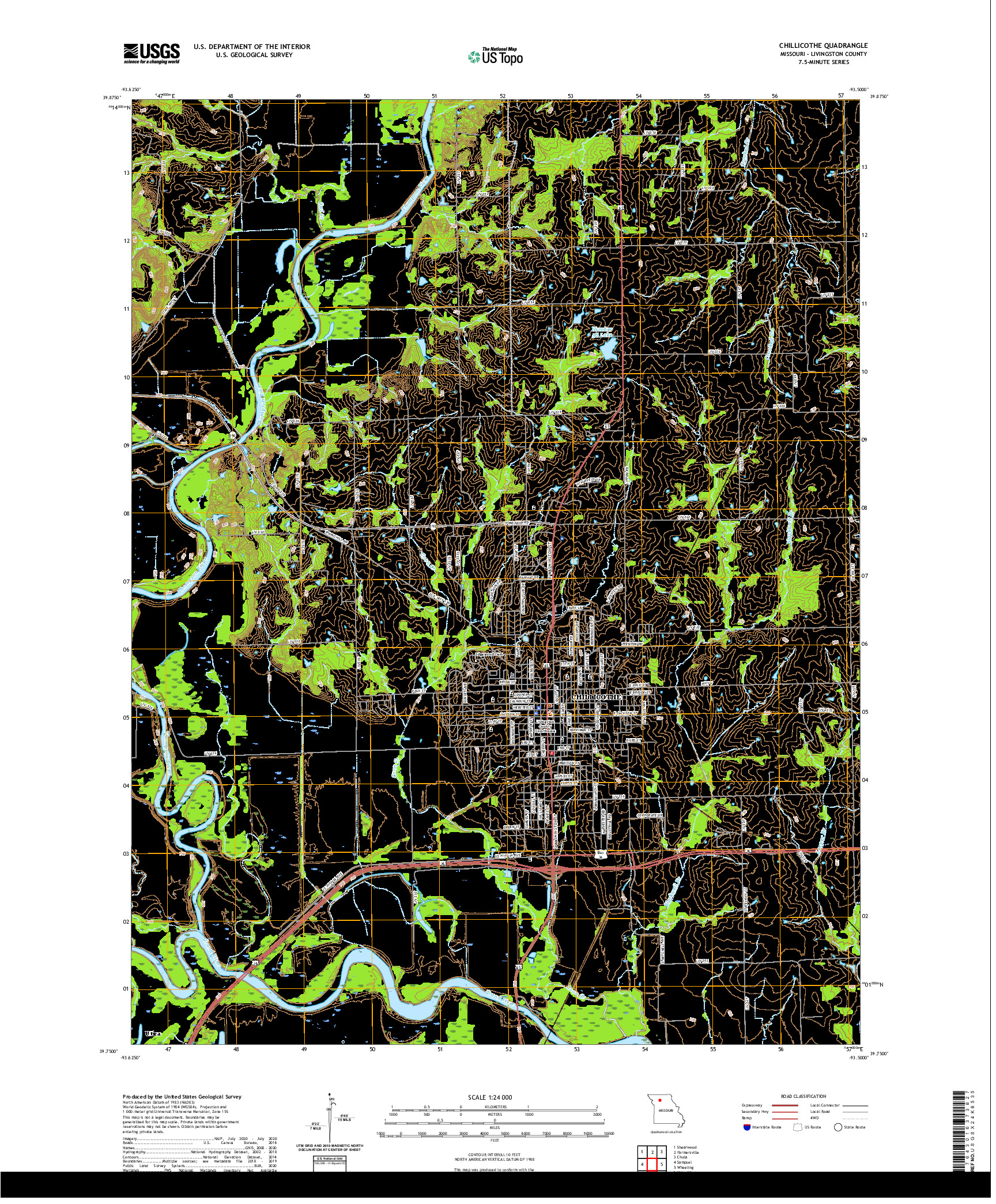 USGS US TOPO 7.5-MINUTE MAP FOR CHILLICOTHE, MO 2021