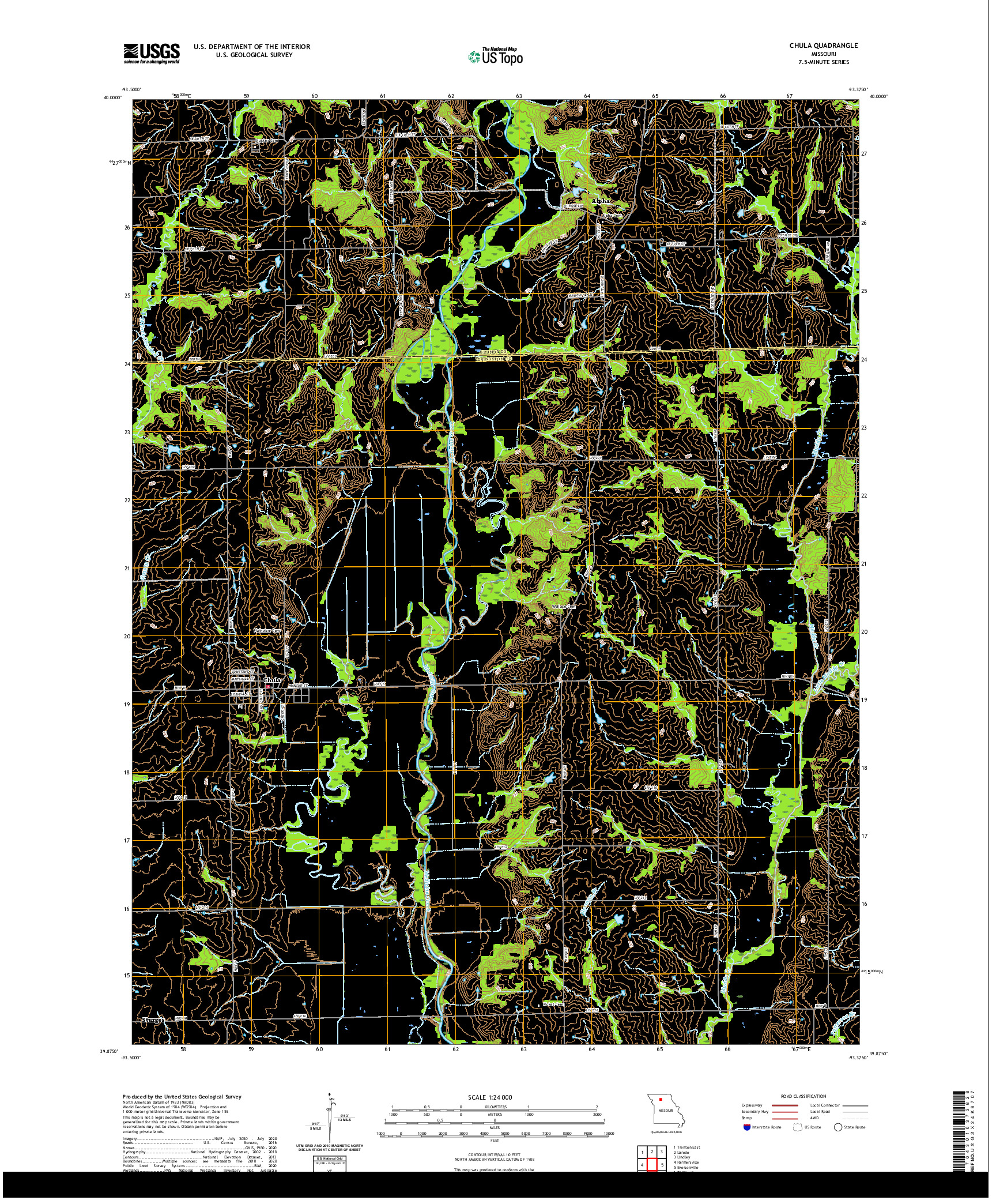 USGS US TOPO 7.5-MINUTE MAP FOR CHULA, MO 2021