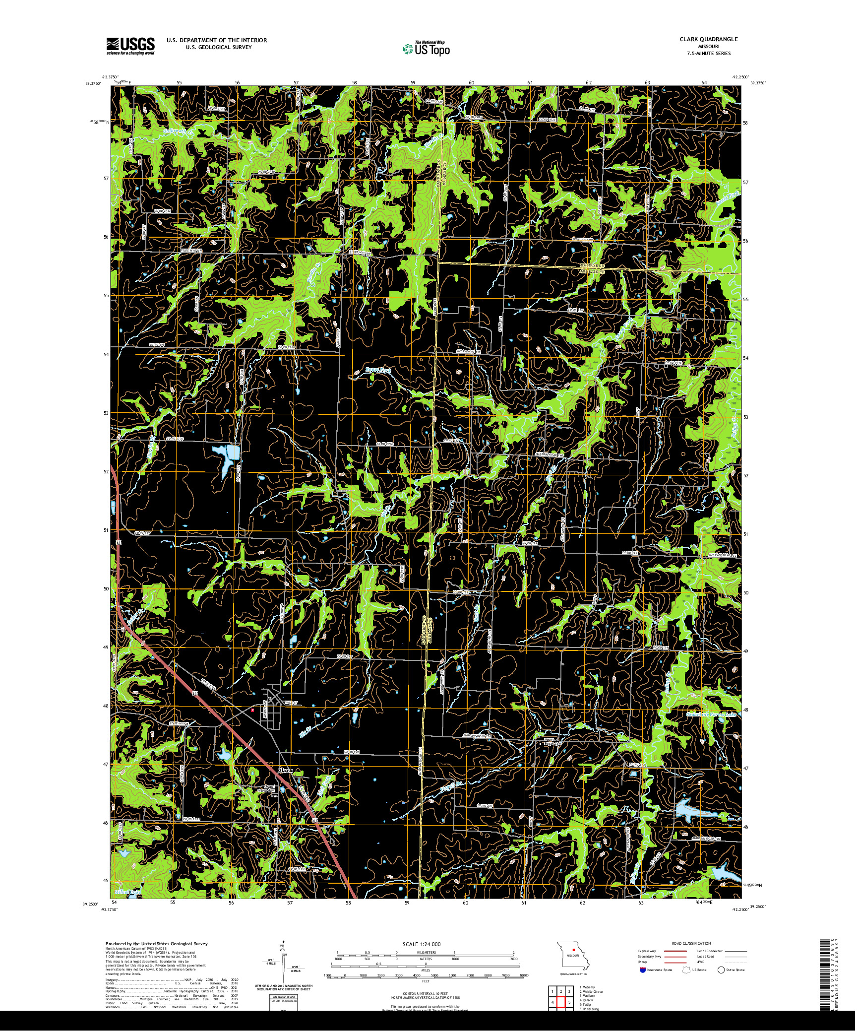 USGS US TOPO 7.5-MINUTE MAP FOR CLARK, MO 2021