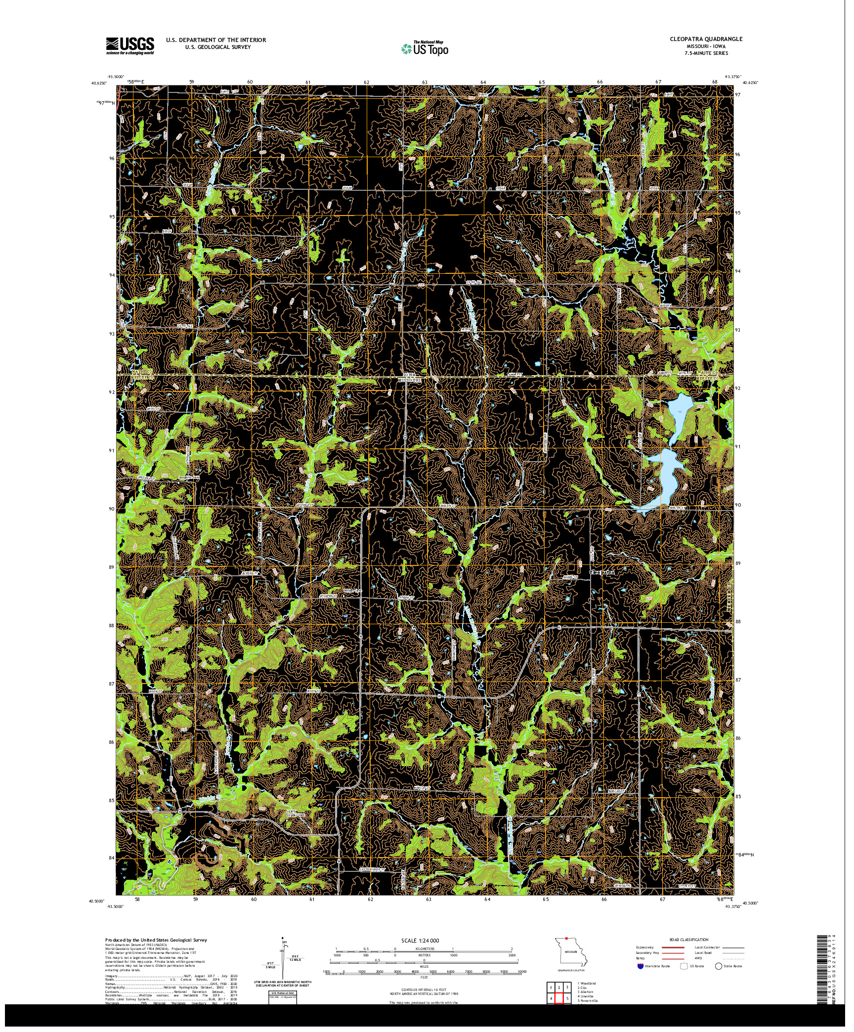 USGS US TOPO 7.5-MINUTE MAP FOR CLEOPATRA, MO,IA 2021