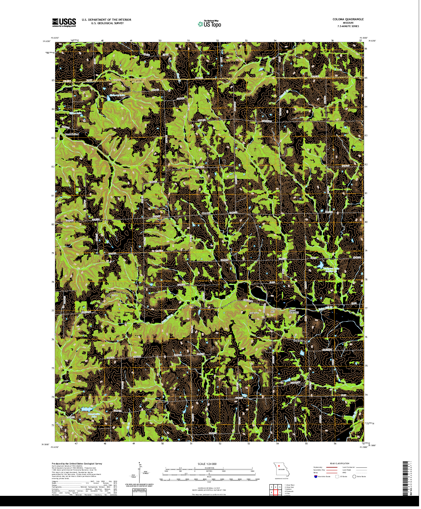 USGS US TOPO 7.5-MINUTE MAP FOR COLOMA, MO 2021