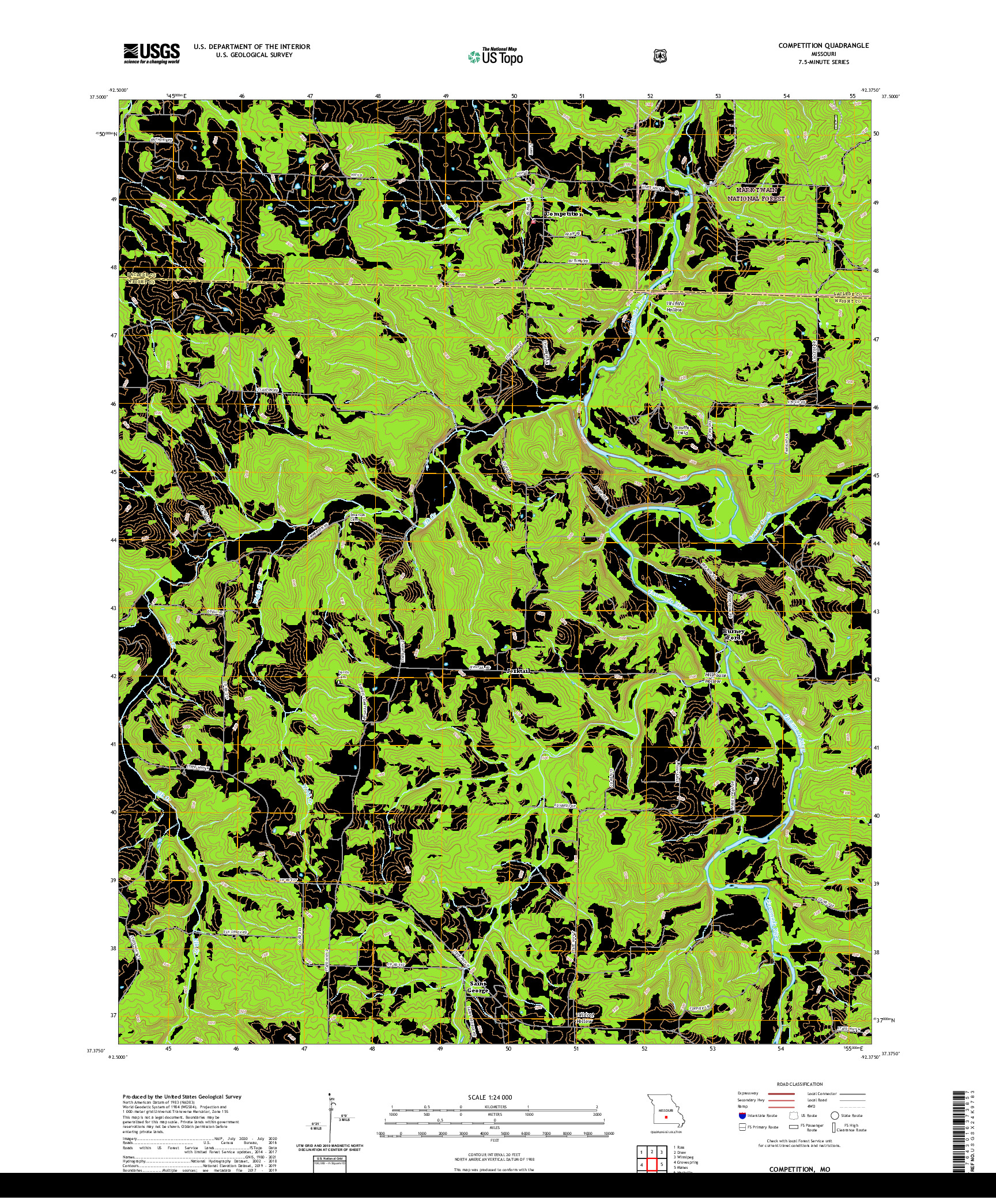 USGS US TOPO 7.5-MINUTE MAP FOR COMPETITION, MO 2021