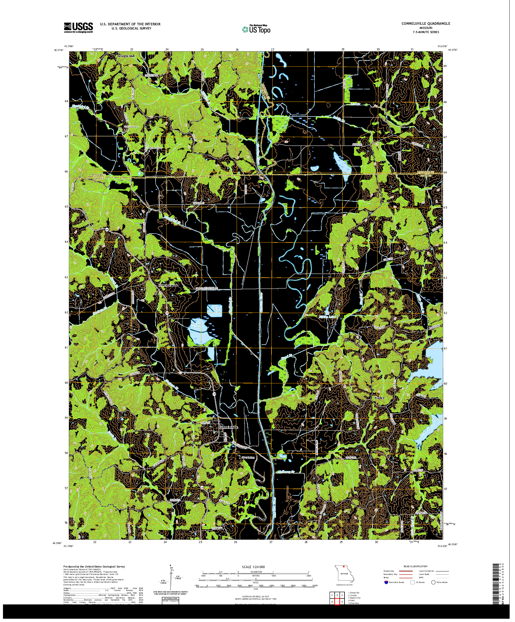 USGS US TOPO 7.5-MINUTE MAP FOR CONNELSVILLE, MO 2021