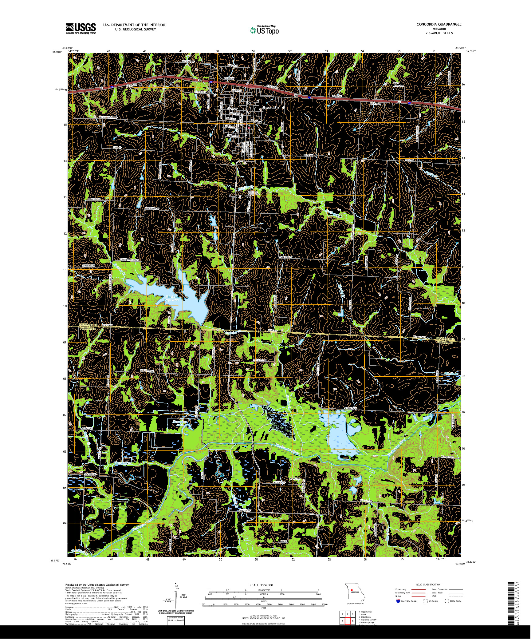 USGS US TOPO 7.5-MINUTE MAP FOR CONCORDIA, MO 2021