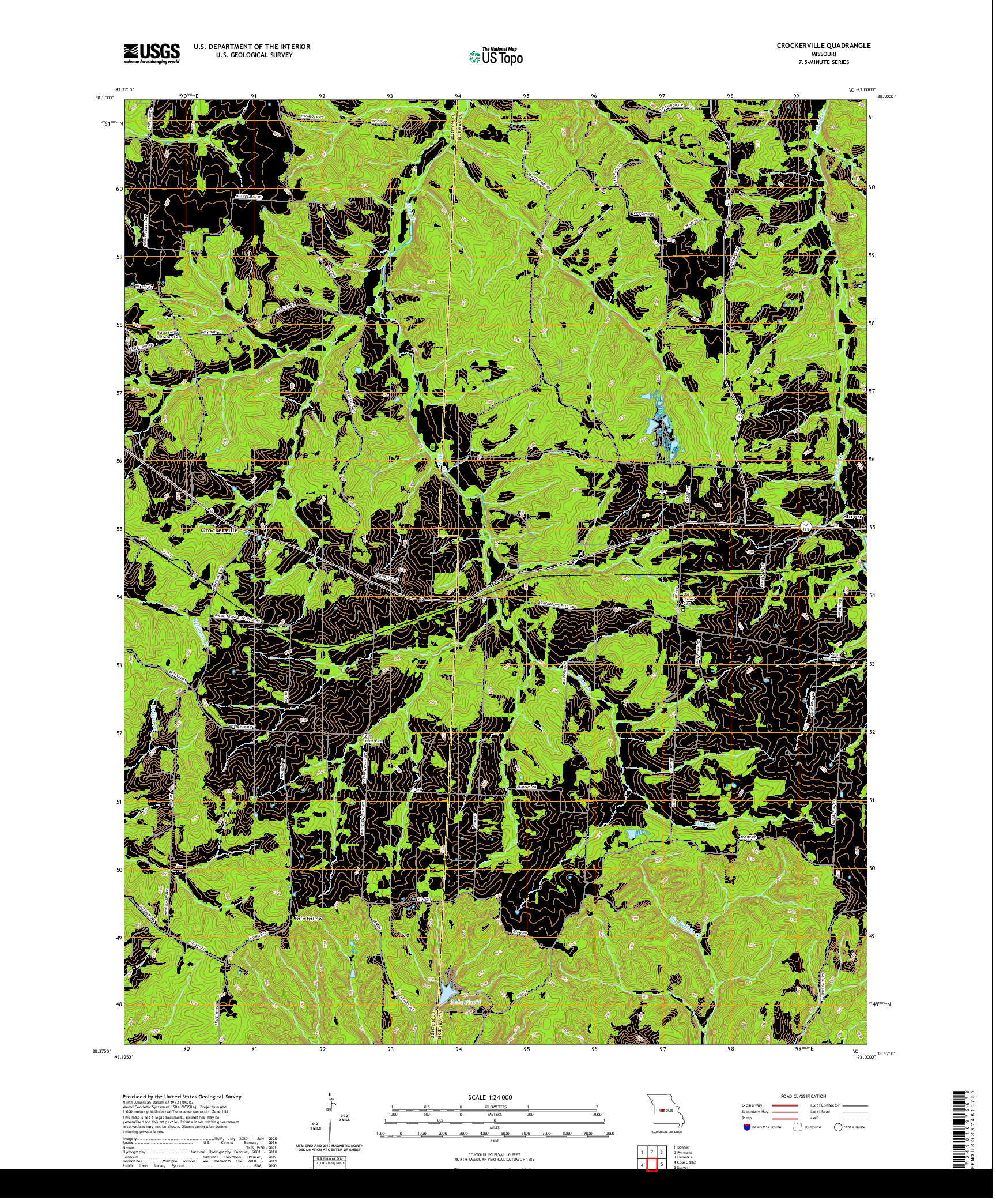 USGS US TOPO 7.5-MINUTE MAP FOR CROCKERVILLE, MO 2021