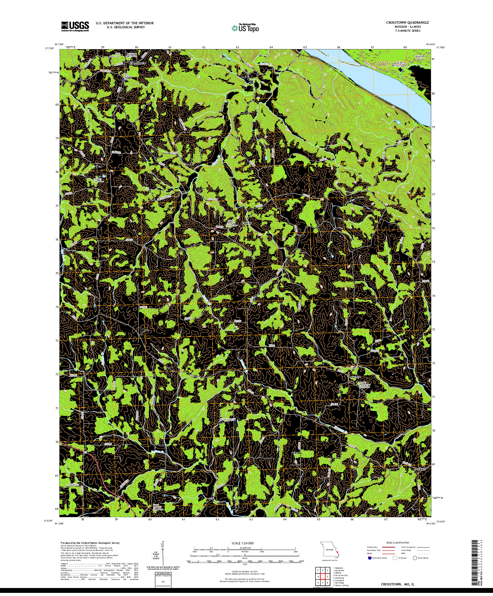 USGS US TOPO 7.5-MINUTE MAP FOR CROSSTOWN, MO,IL 2021