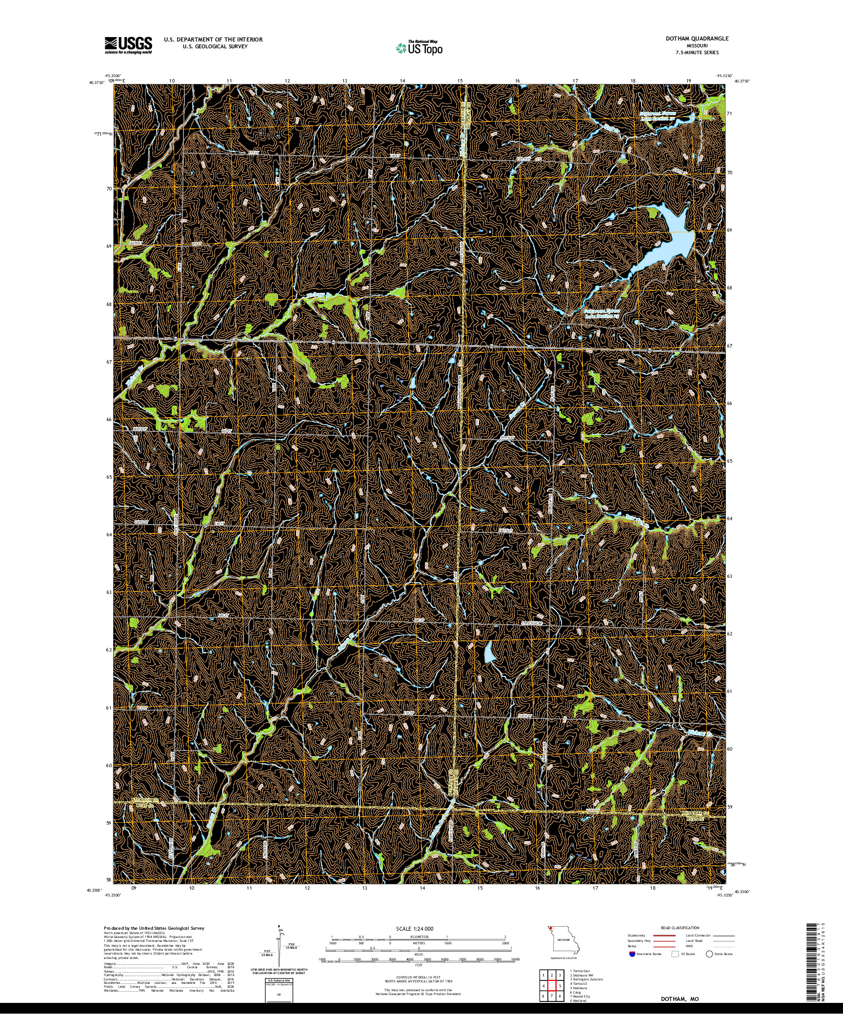 USGS US TOPO 7.5-MINUTE MAP FOR DOTHAM, MO 2021