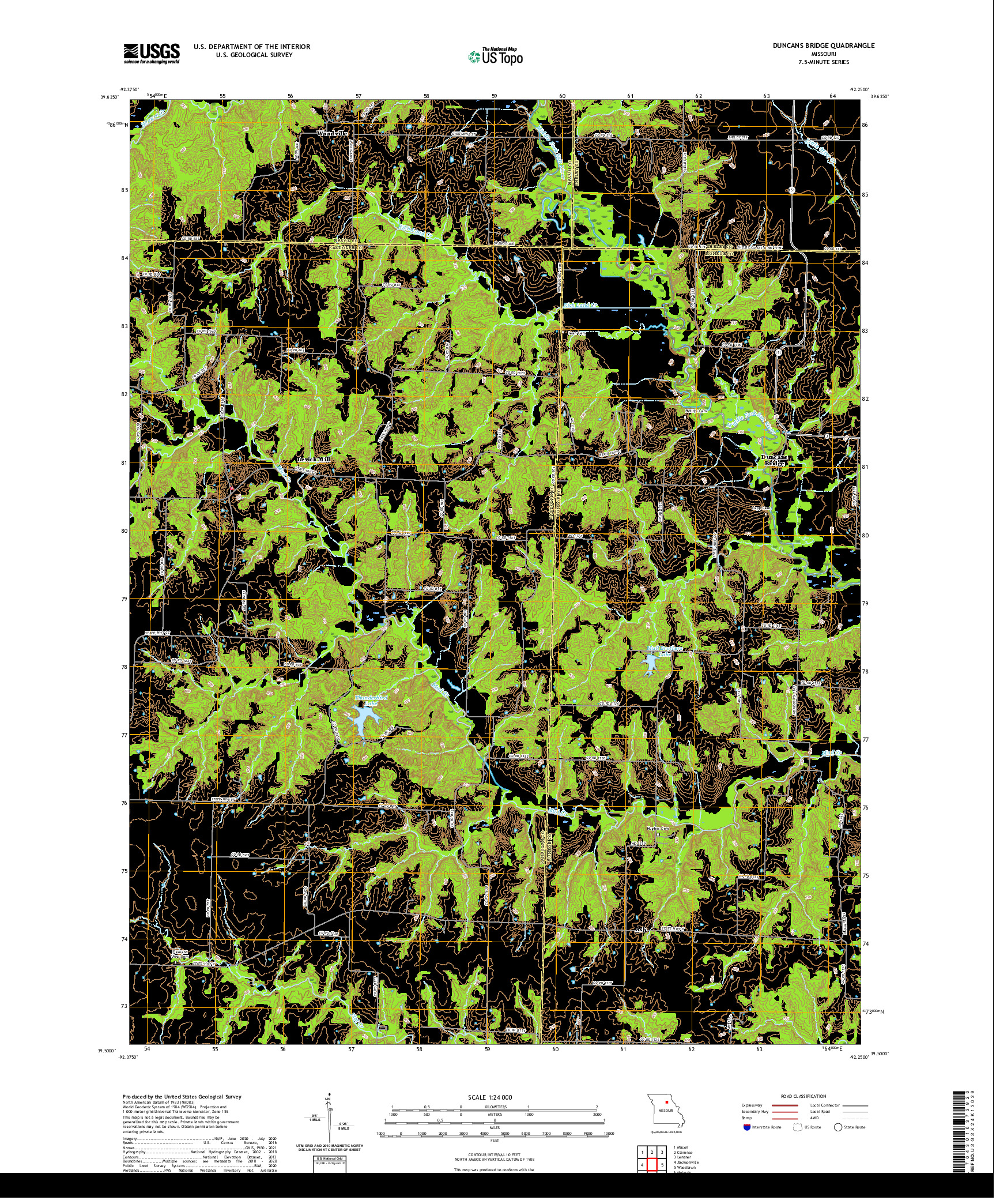 USGS US TOPO 7.5-MINUTE MAP FOR DUNCANS BRIDGE, MO 2021