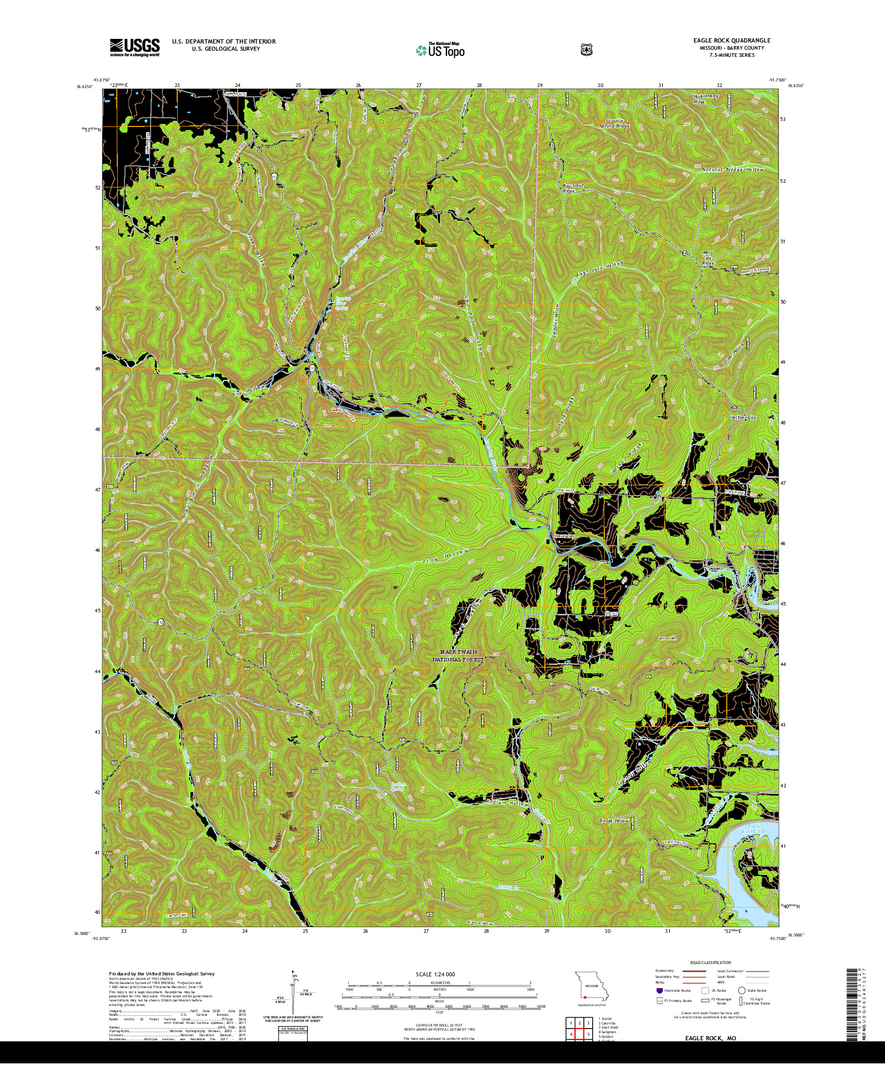 USGS US TOPO 7.5-MINUTE MAP FOR EAGLE ROCK, MO 2021