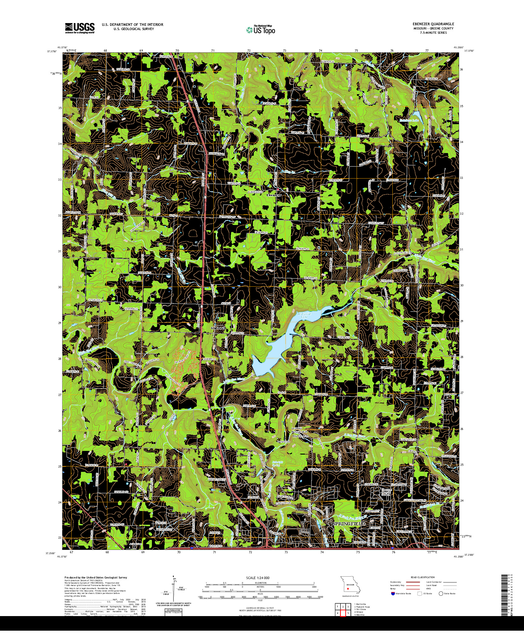 USGS US TOPO 7.5-MINUTE MAP FOR EBENEZER, MO 2021