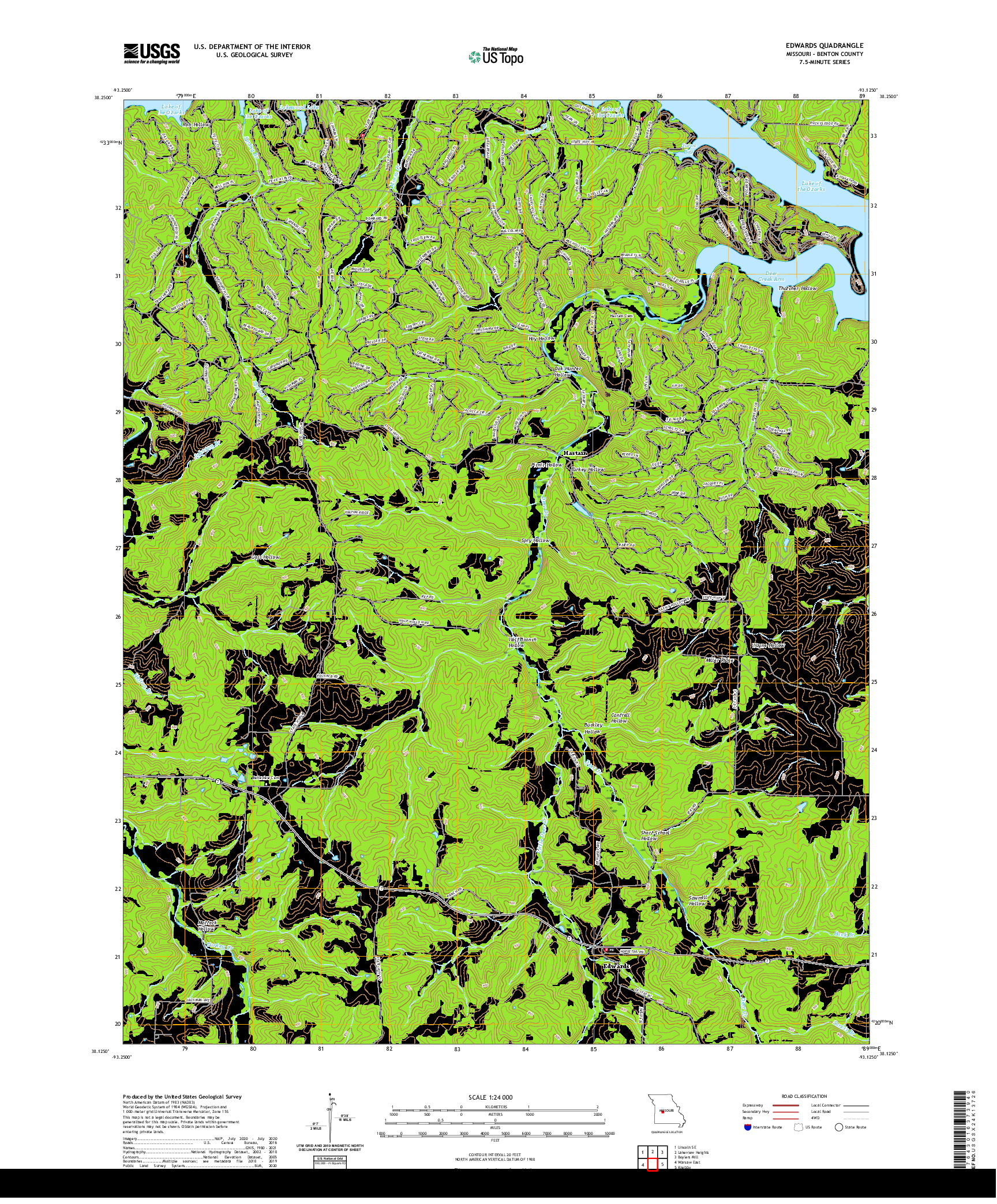 USGS US TOPO 7.5-MINUTE MAP FOR EDWARDS, MO 2021