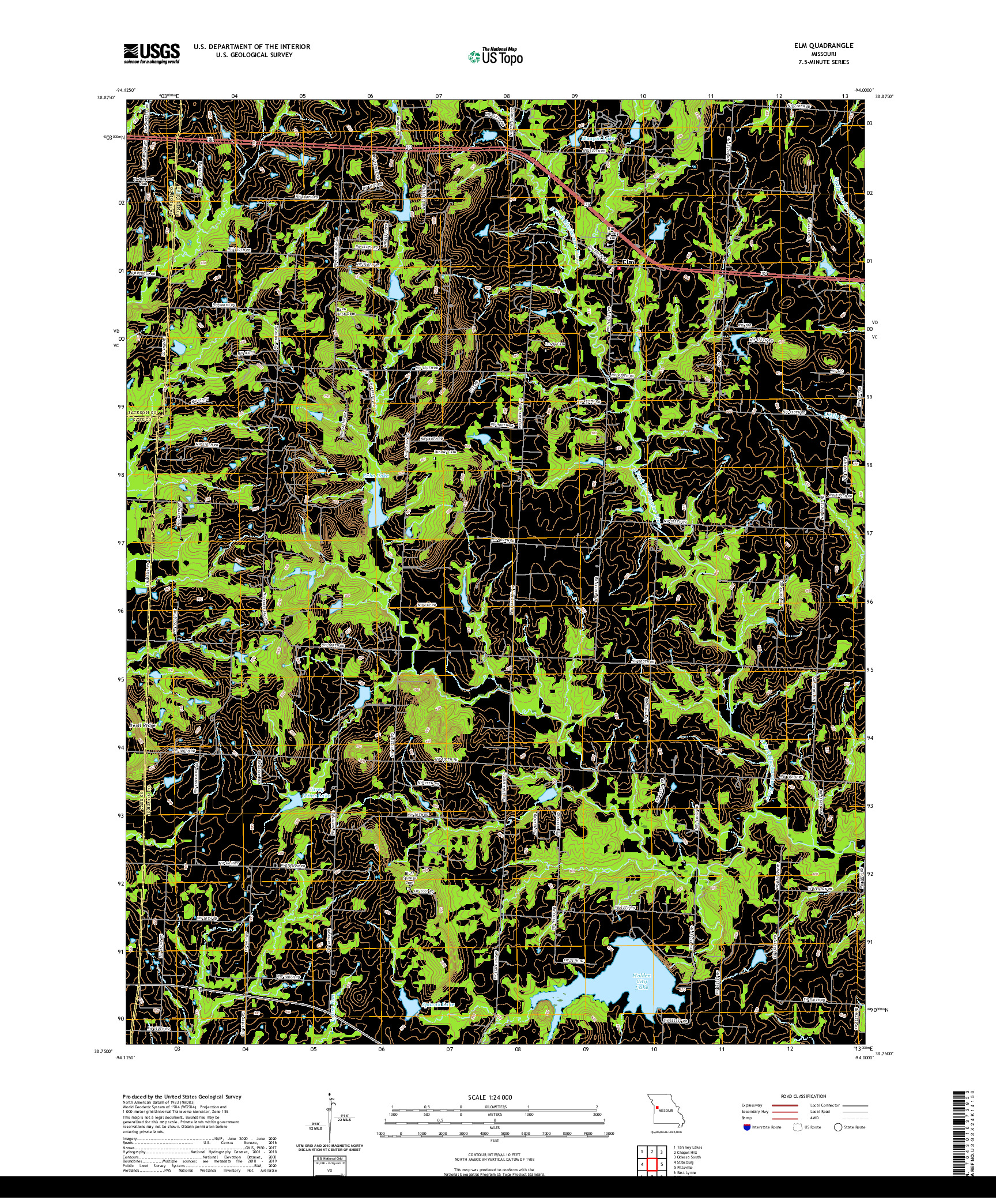 USGS US TOPO 7.5-MINUTE MAP FOR ELM, MO 2021