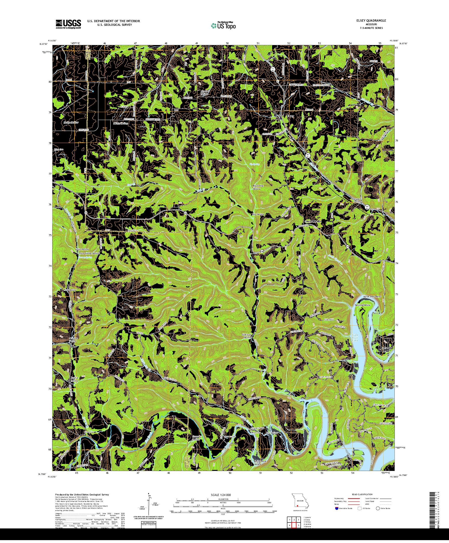 USGS US TOPO 7.5-MINUTE MAP FOR ELSEY, MO 2021