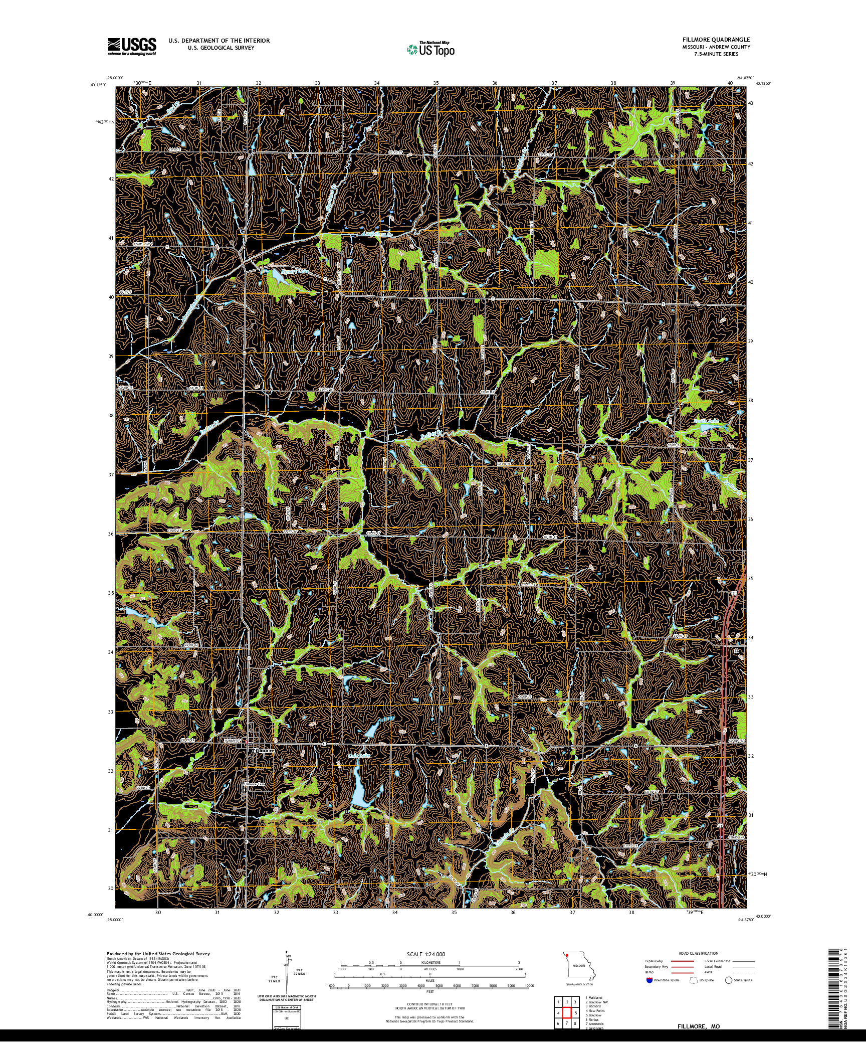 USGS US TOPO 7.5-MINUTE MAP FOR FILLMORE, MO 2021