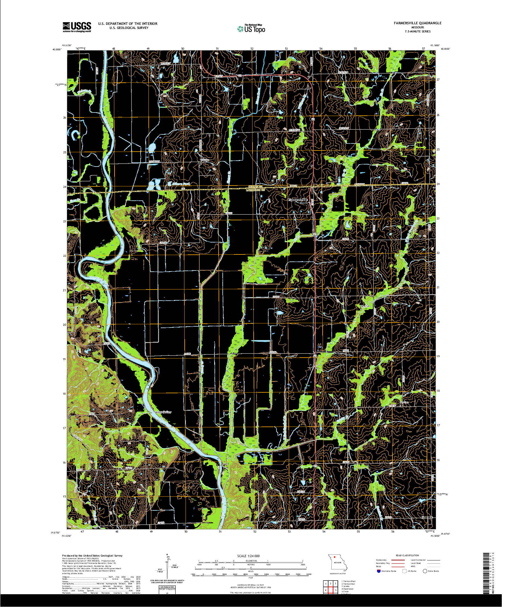 USGS US TOPO 7.5-MINUTE MAP FOR FARMERSVILLE, MO 2021