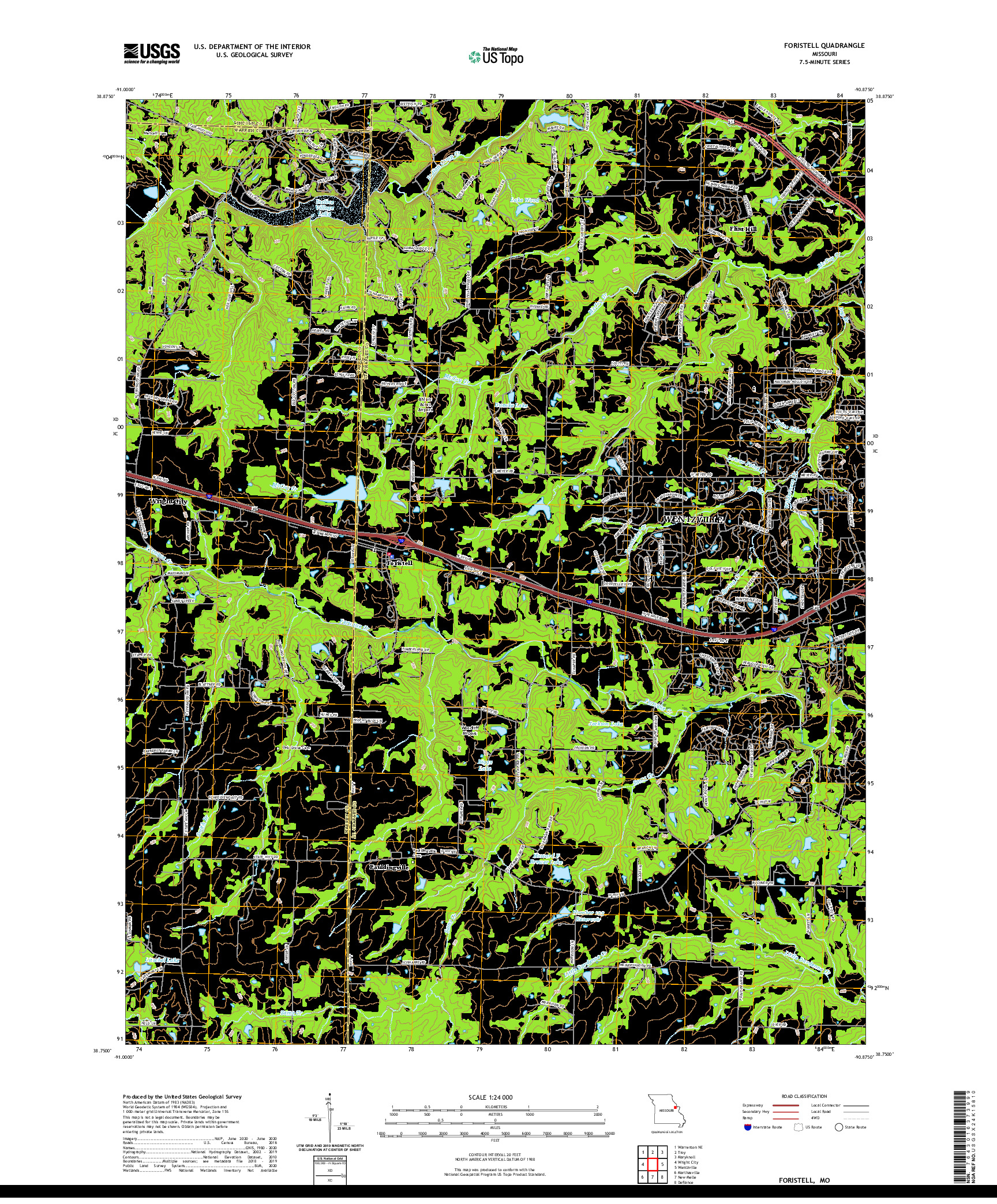 USGS US TOPO 7.5-MINUTE MAP FOR FORISTELL, MO 2021