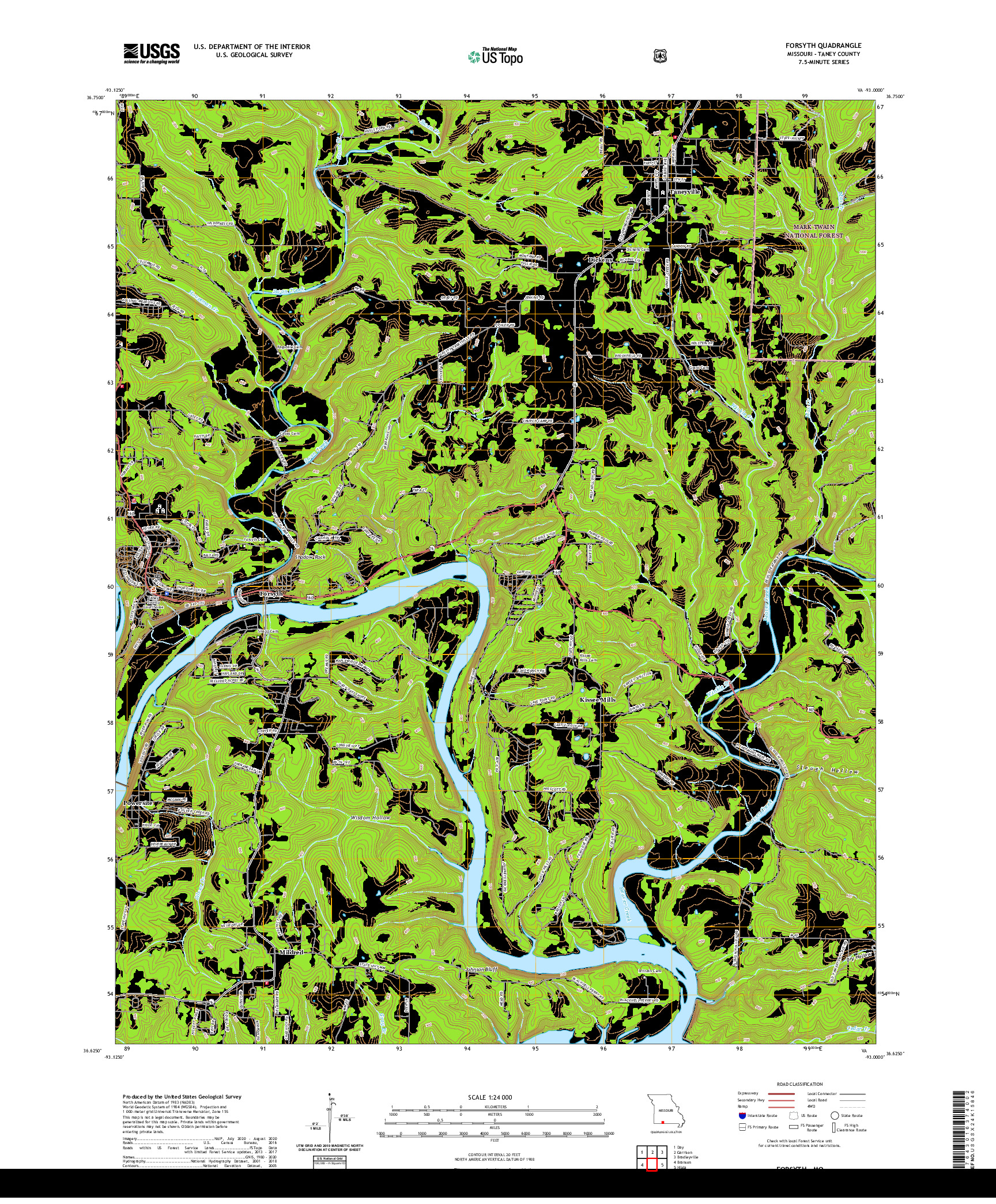 USGS US TOPO 7.5-MINUTE MAP FOR FORSYTH, MO 2021