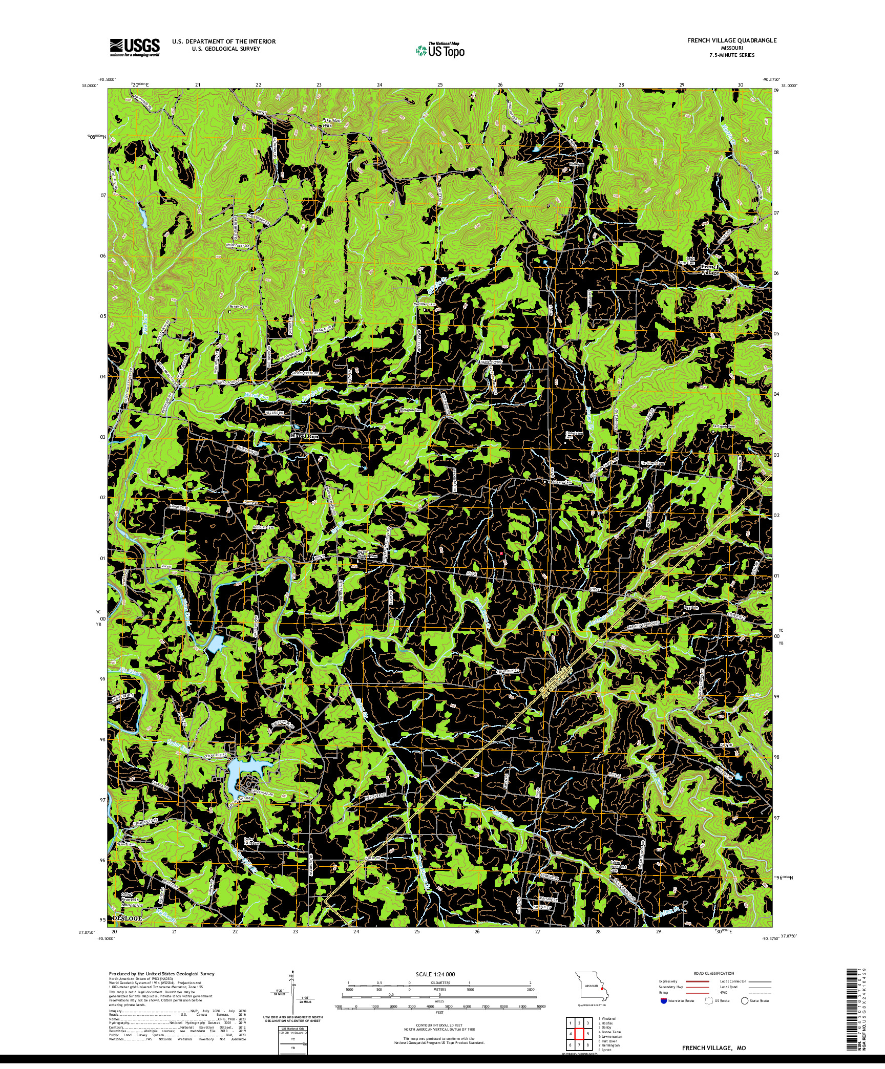 USGS US TOPO 7.5-MINUTE MAP FOR FRENCH VILLAGE, MO 2021