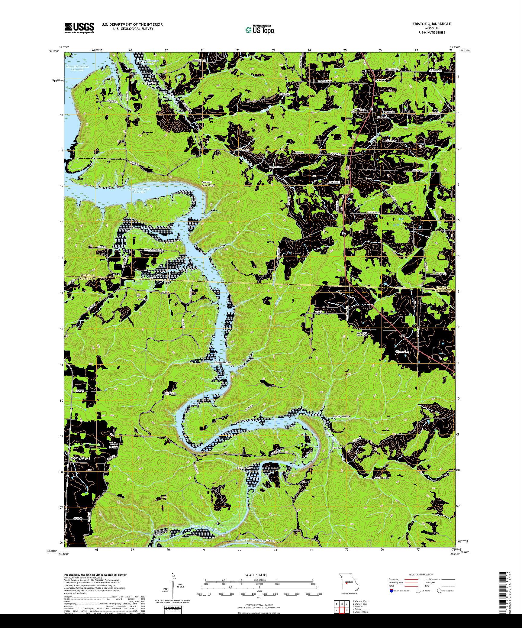 USGS US TOPO 7.5-MINUTE MAP FOR FRISTOE, MO 2021