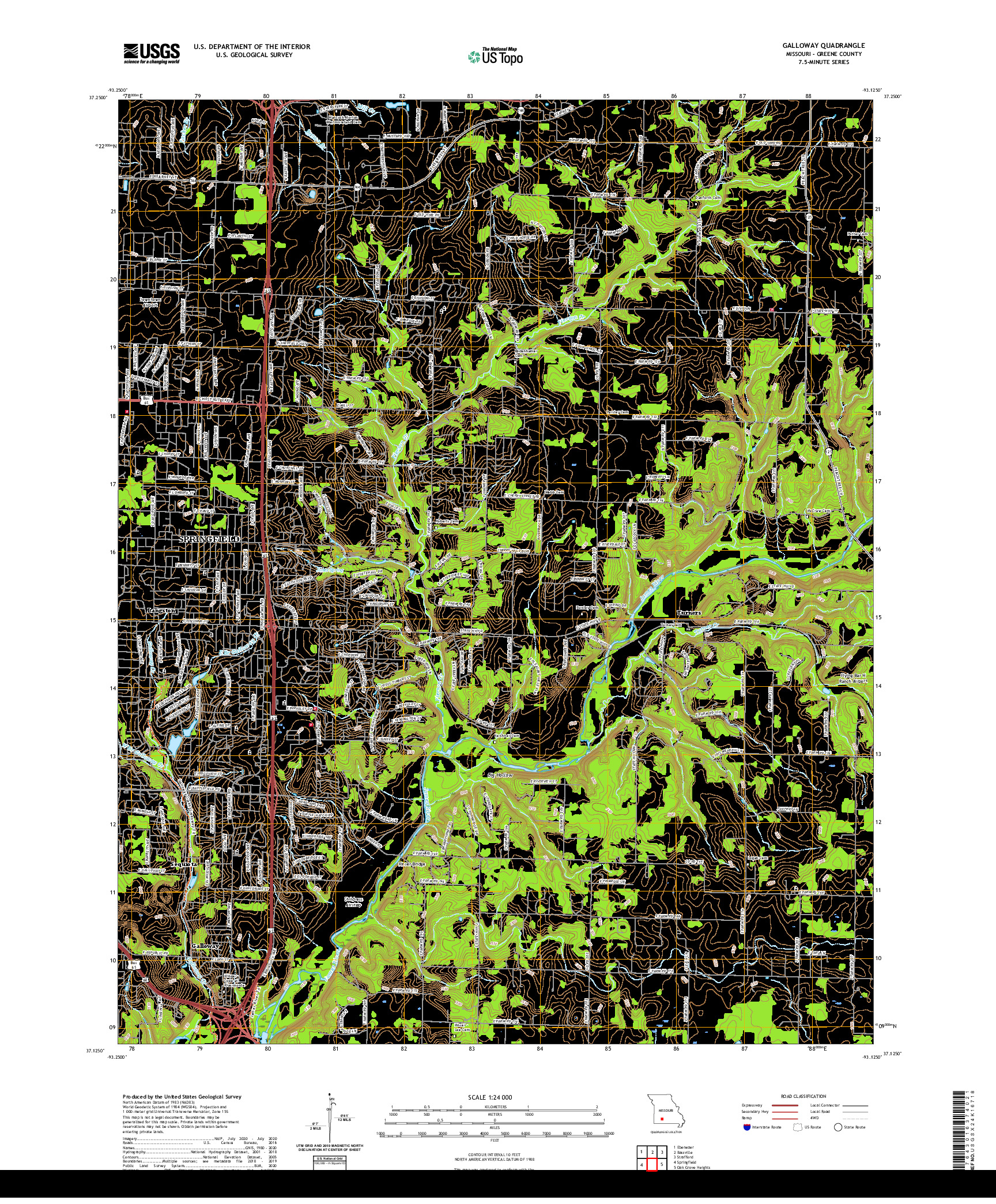 USGS US TOPO 7.5-MINUTE MAP FOR GALLOWAY, MO 2021