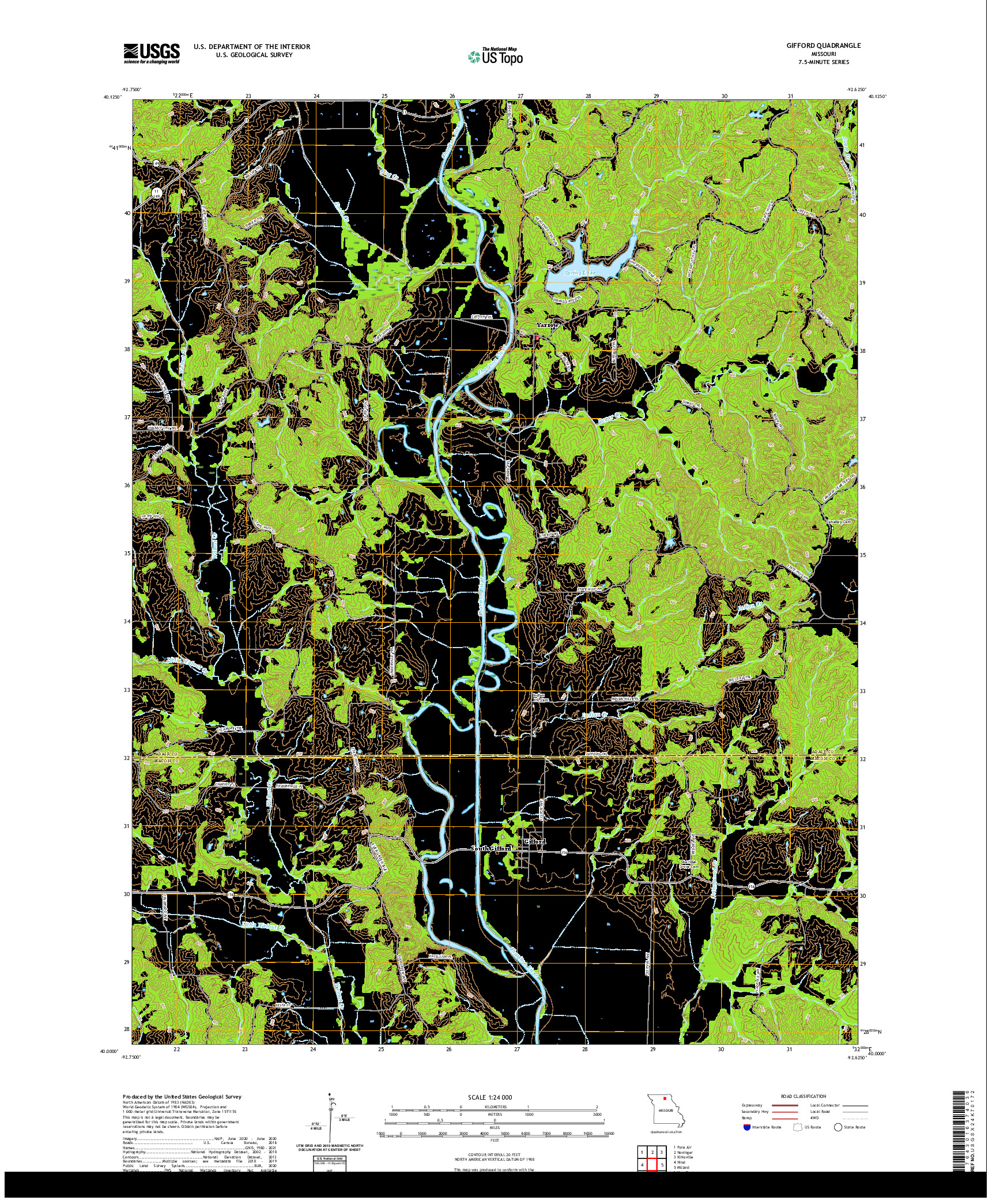 USGS US TOPO 7.5-MINUTE MAP FOR GIFFORD, MO 2021