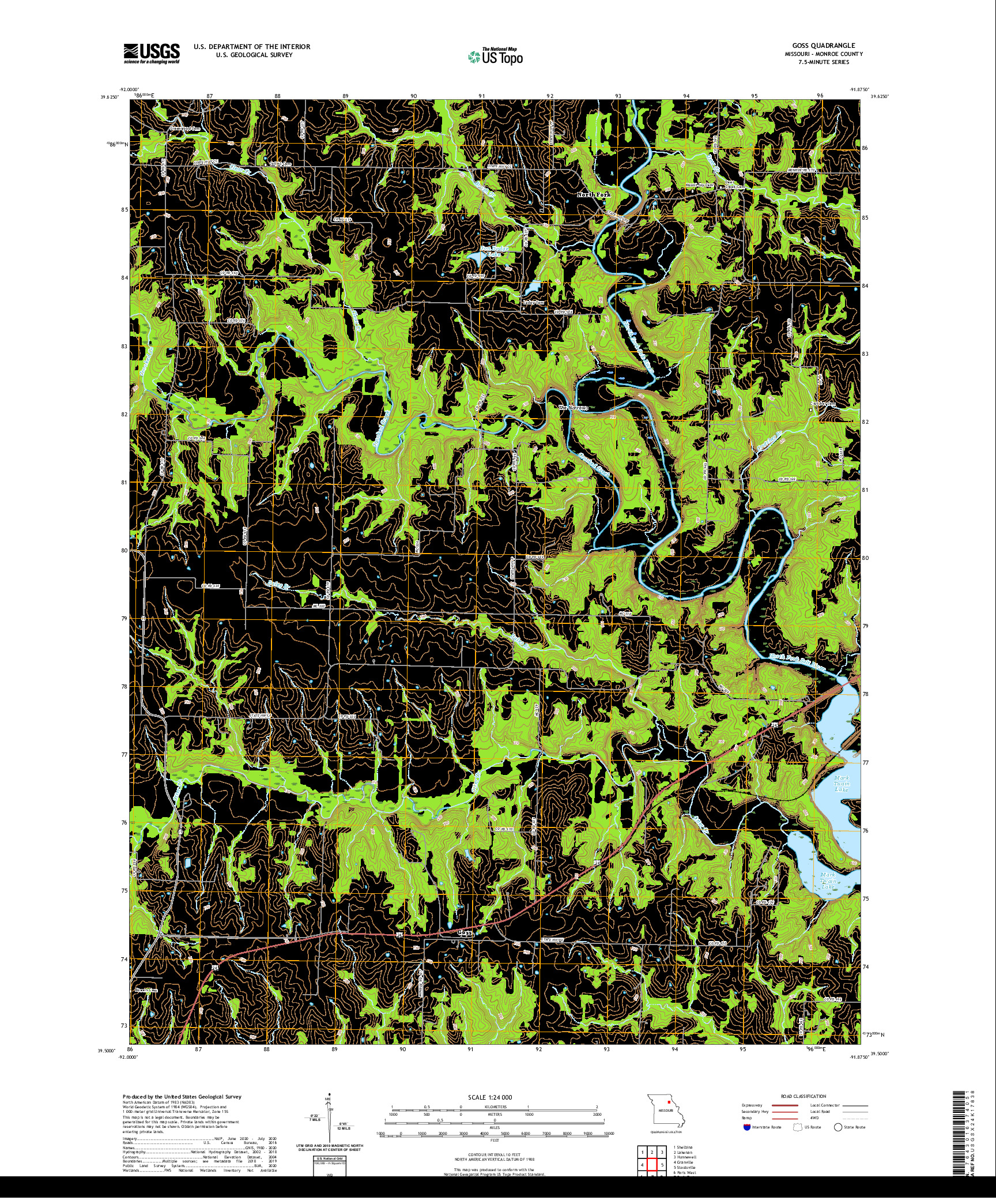 USGS US TOPO 7.5-MINUTE MAP FOR GOSS, MO 2021