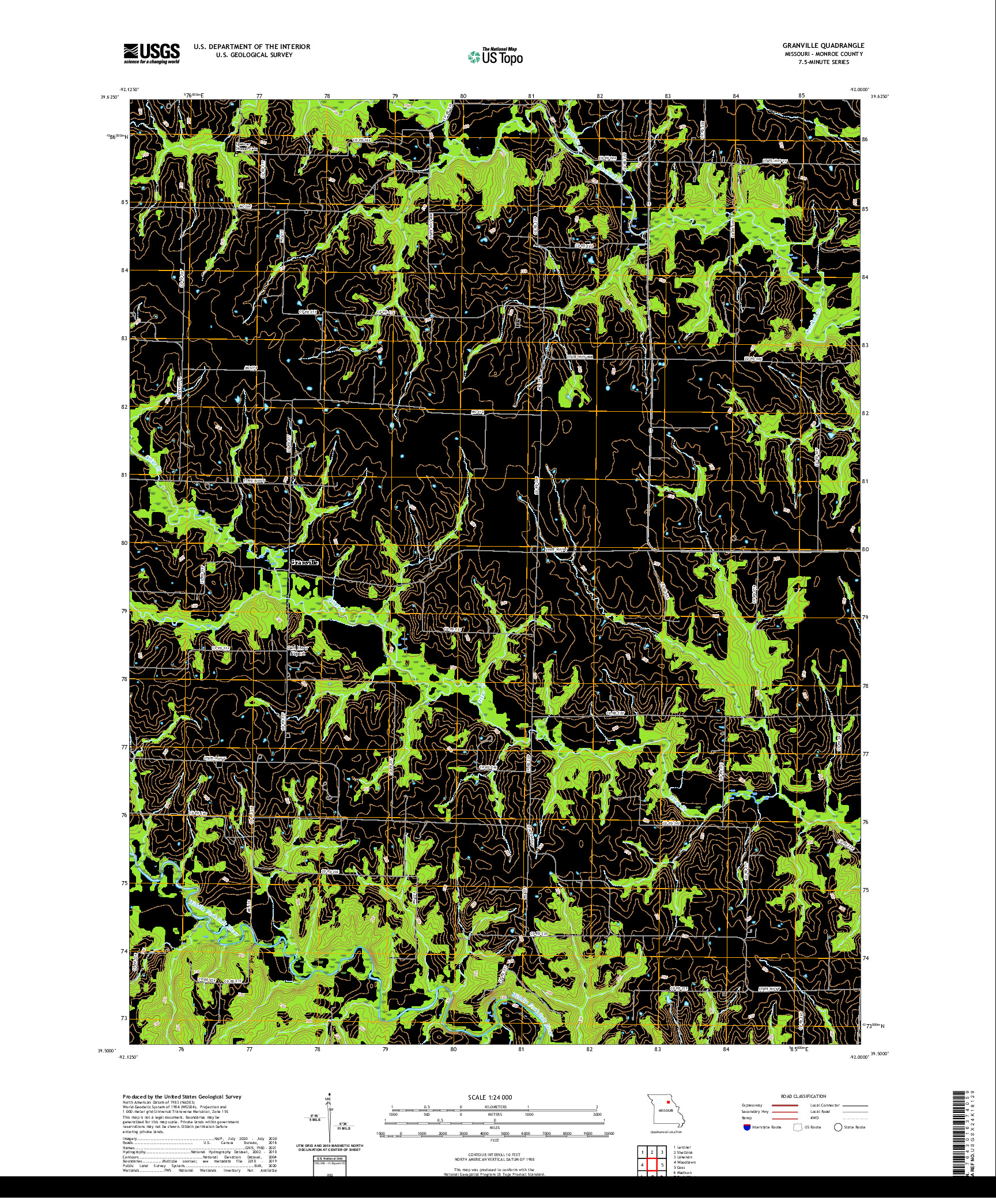 USGS US TOPO 7.5-MINUTE MAP FOR GRANVILLE, MO 2021