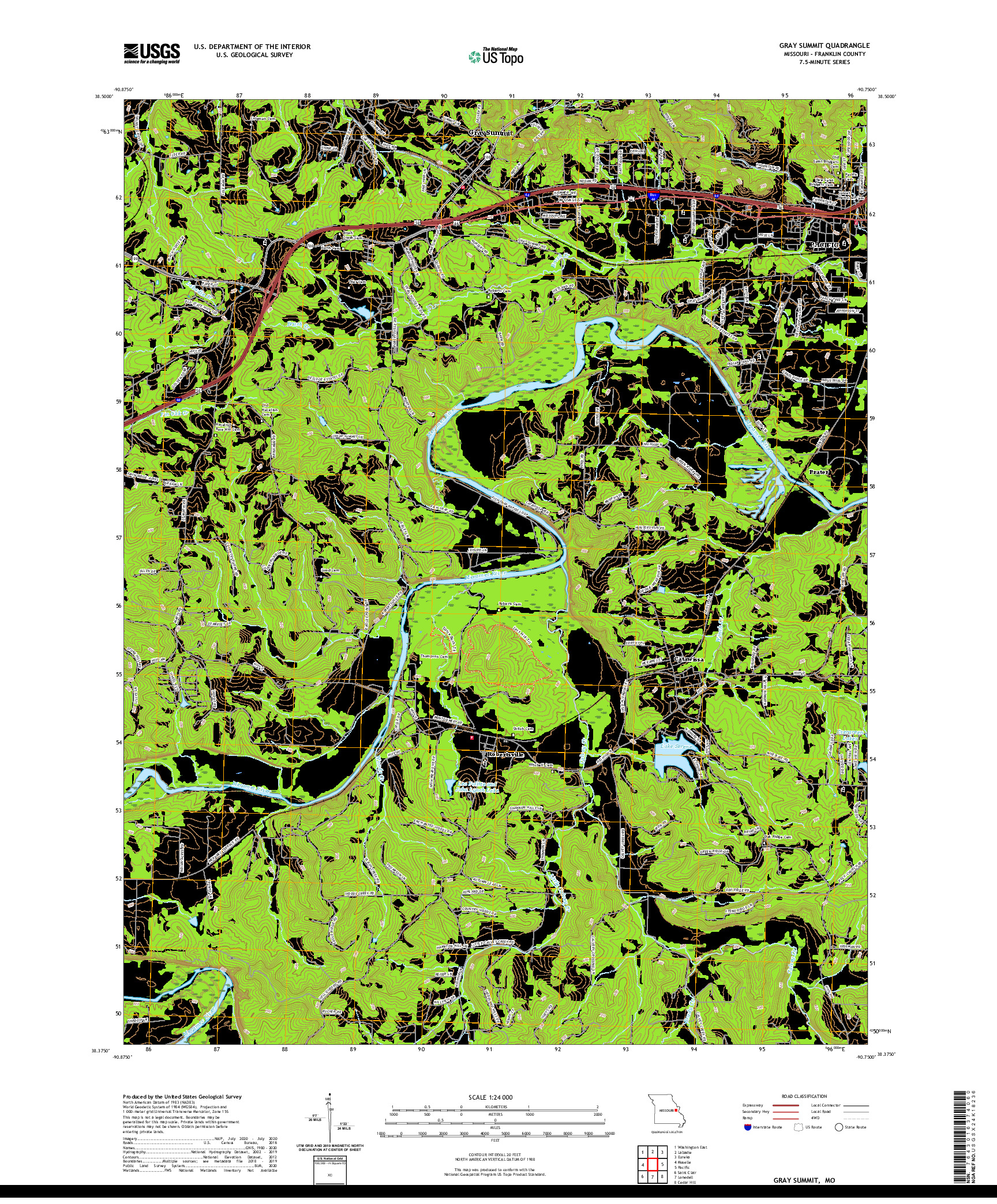 USGS US TOPO 7.5-MINUTE MAP FOR GRAY SUMMIT, MO 2021