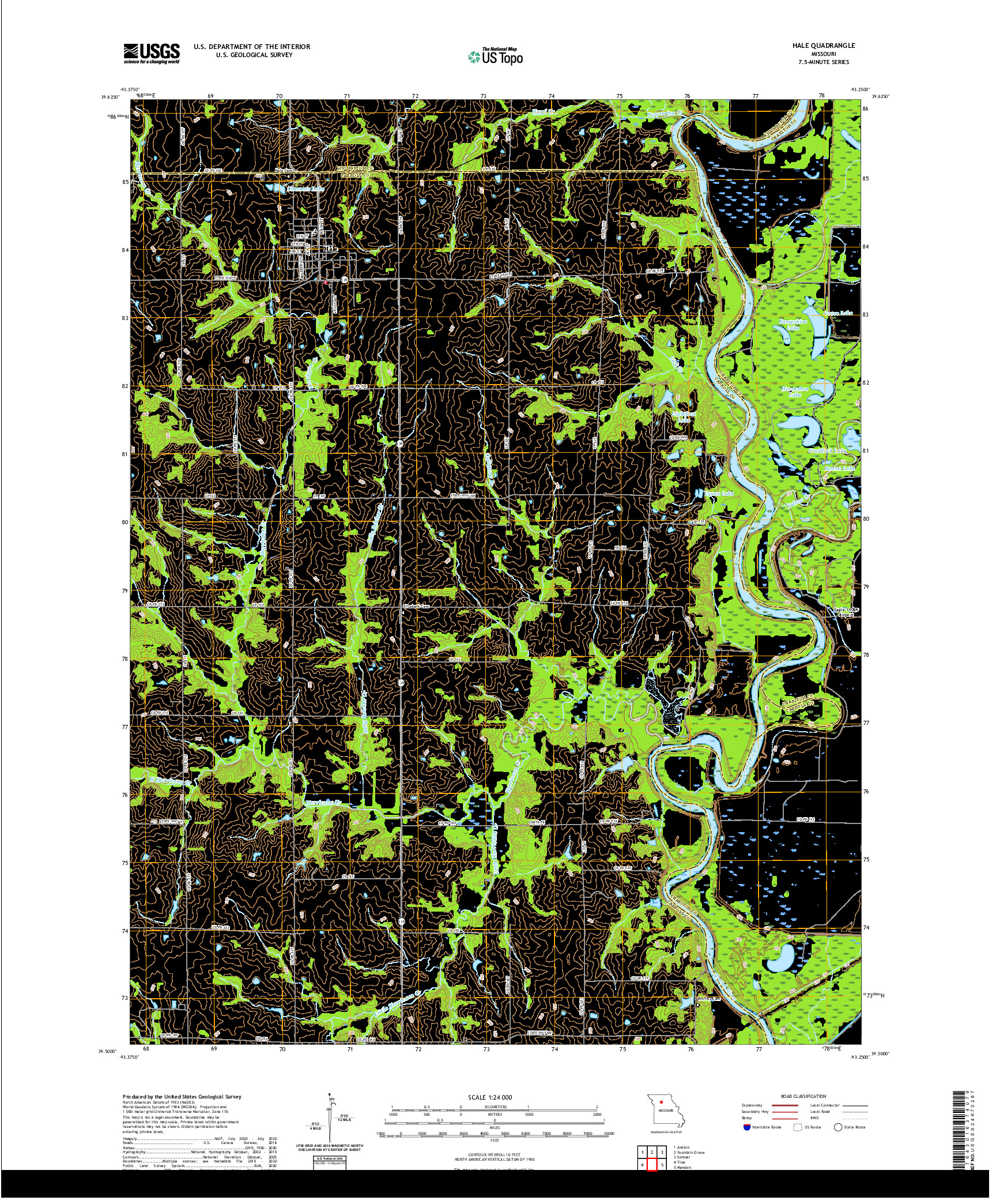 USGS US TOPO 7.5-MINUTE MAP FOR HALE, MO 2021