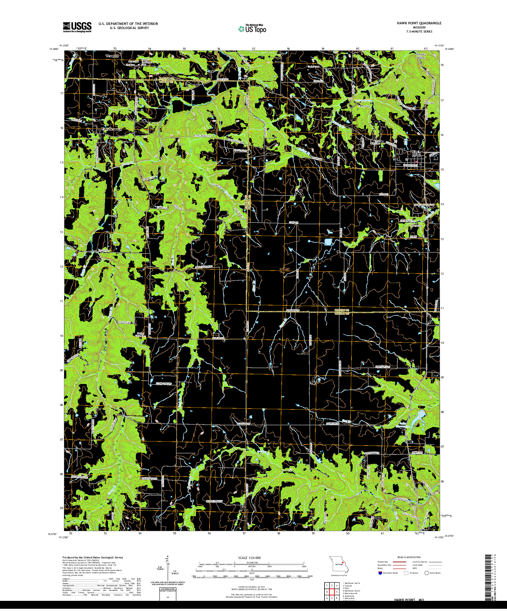 USGS US TOPO 7.5-MINUTE MAP FOR HAWK POINT, MO 2021